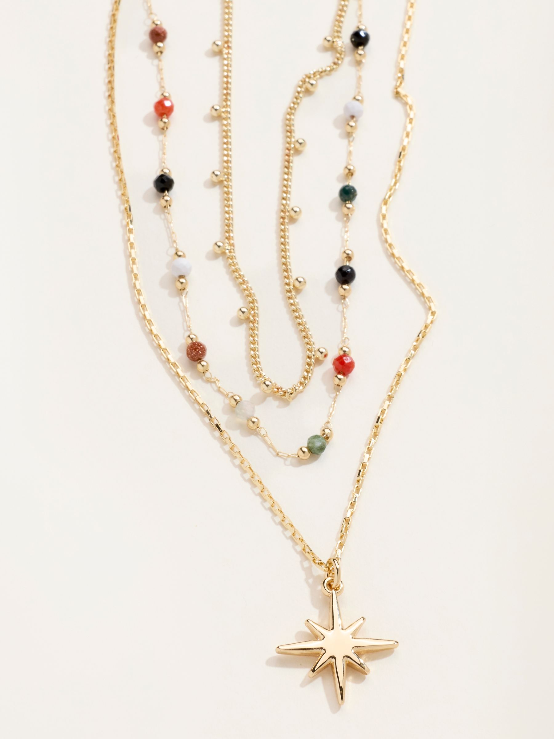 Gold Tone Layered Star Necklace - Image 3 of 3