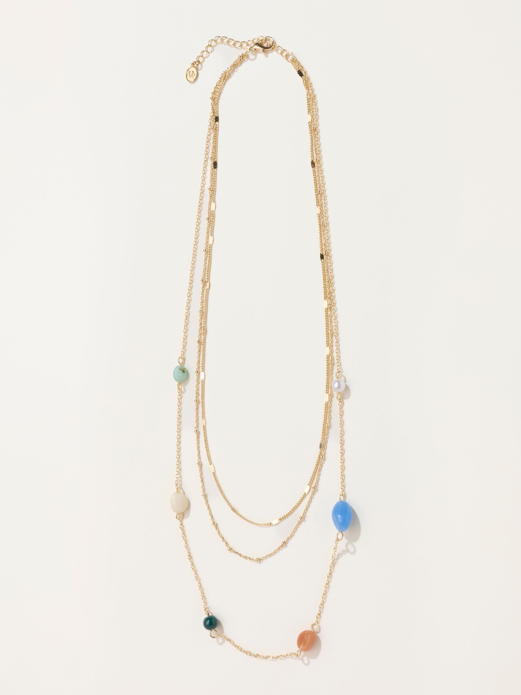 Layered Stone Necklace in Multi Colour - Image 1 of 2