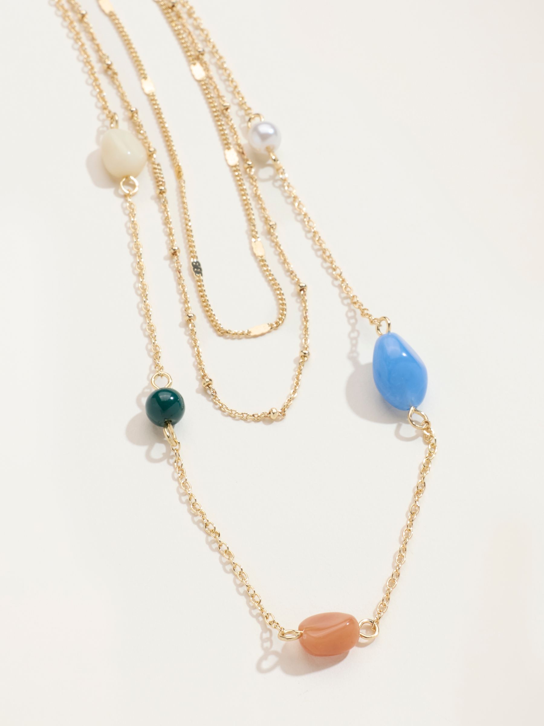 Layered Stone Necklace in Multi Colour - Image 2 of 2