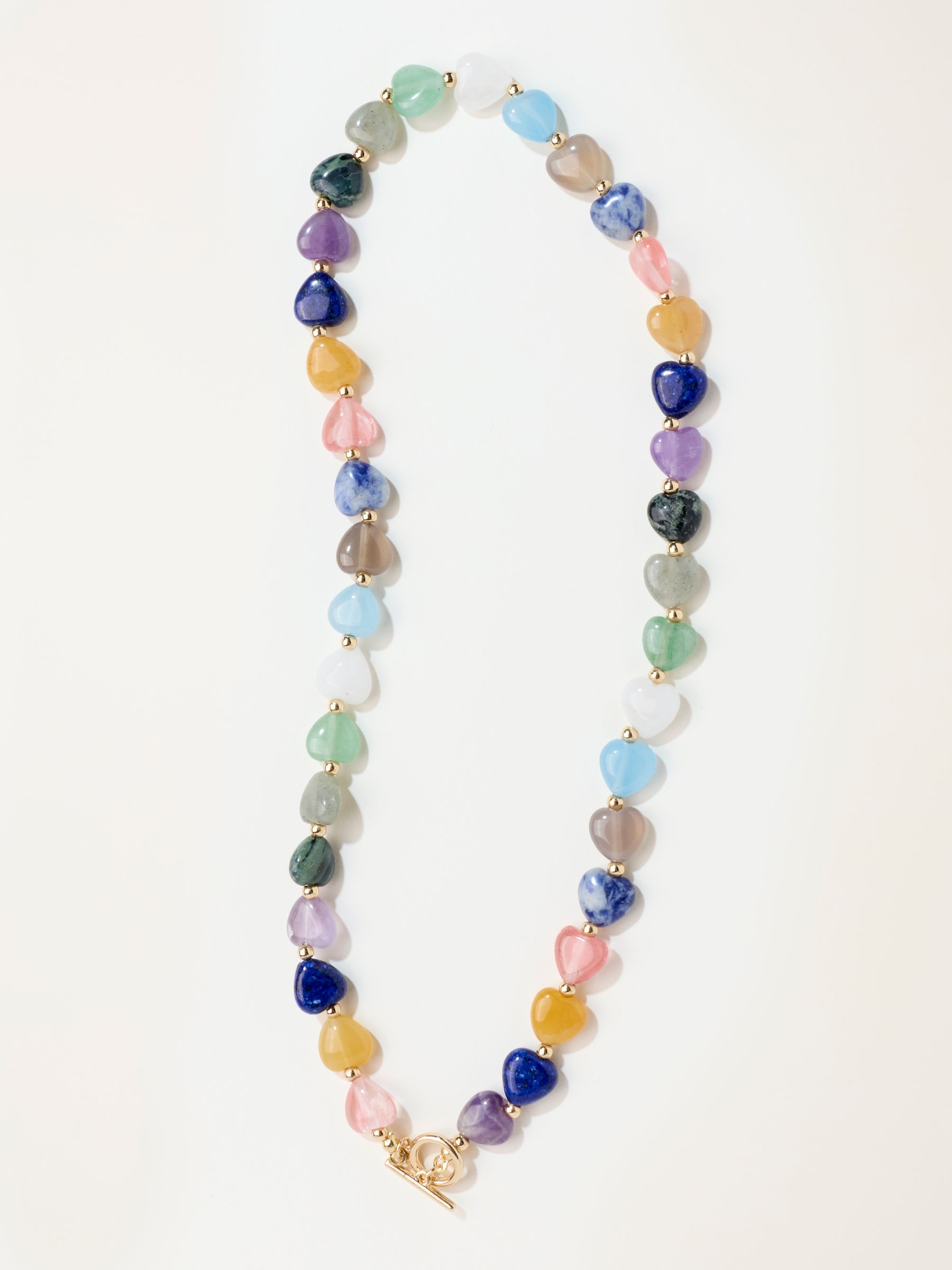 Multi Colour Heart Stone Necklace - Image 1 of 2