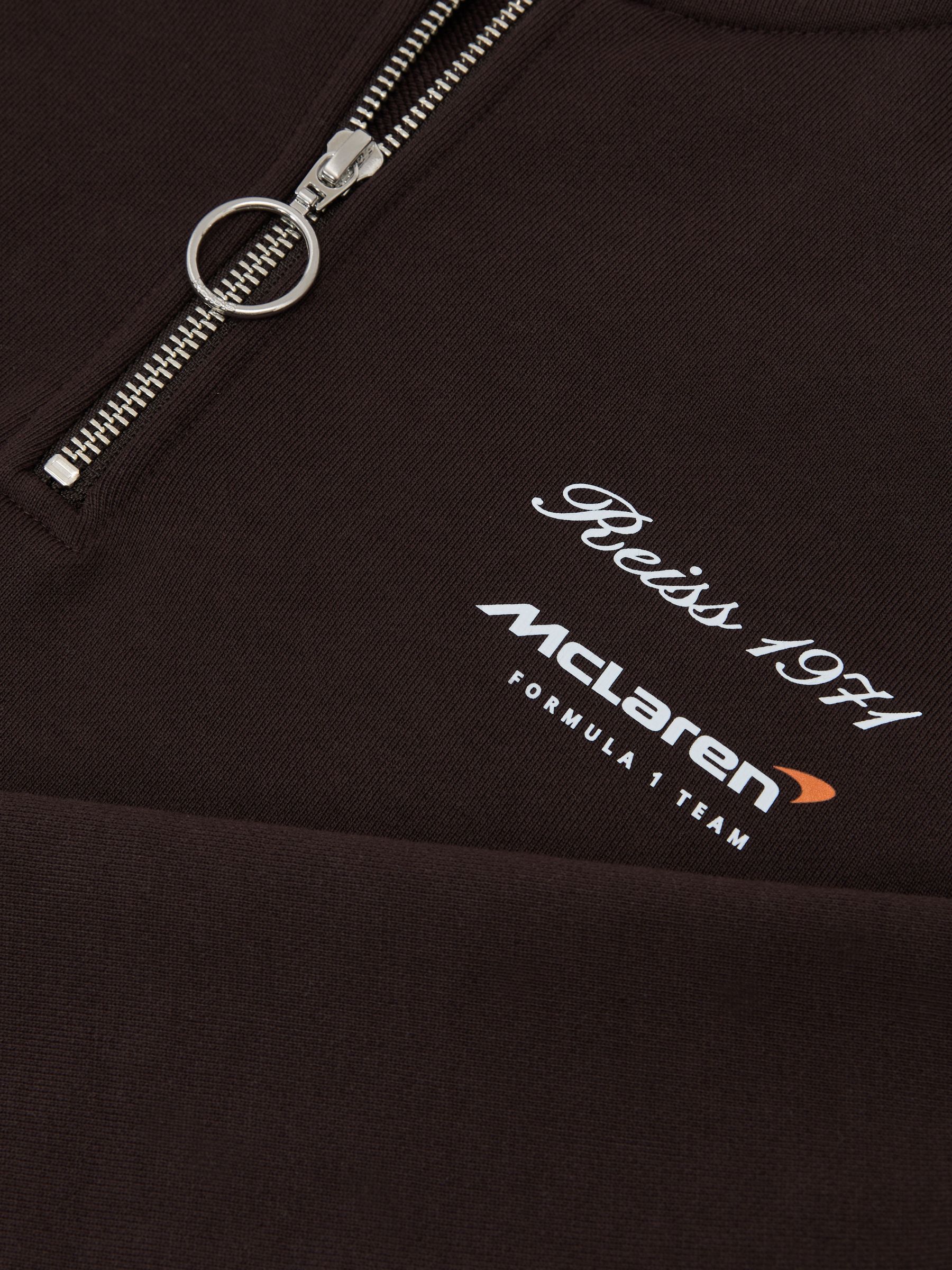 McLaren Racing Cotton Half-Zip Sweatshirt in Chocolate Brown - image 3