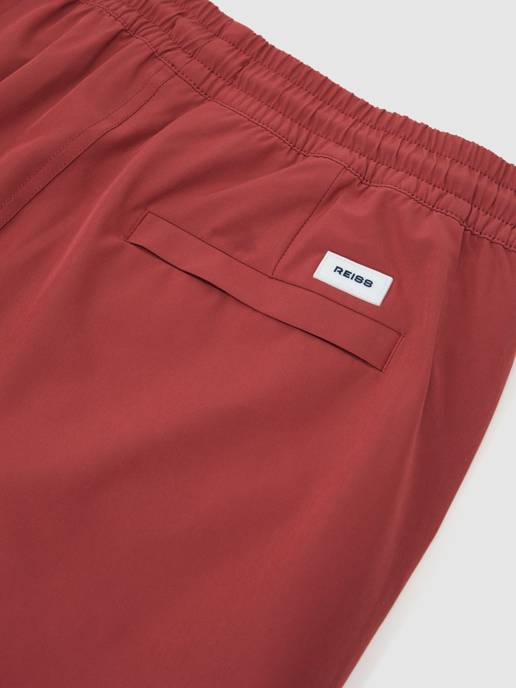 Drawstring Swim Shorts in Pomegranate Red - Image 3 of 5