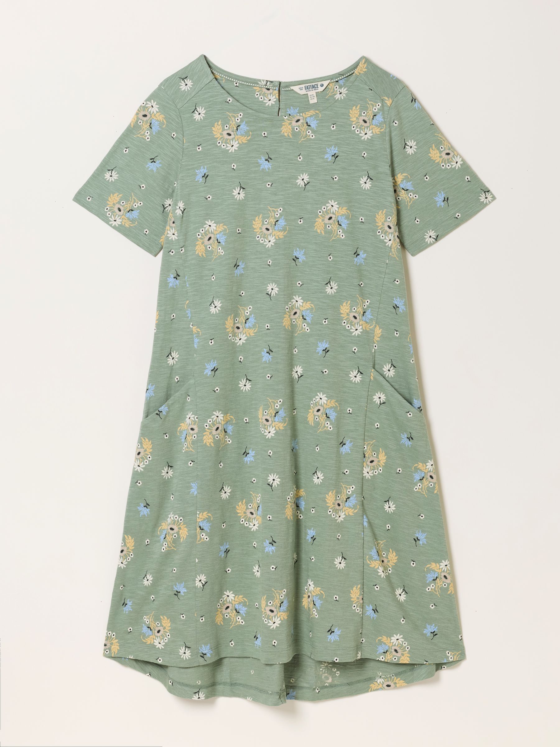 Simone Sage Green Posie Petite Jersey Dress - Image 6 of 6