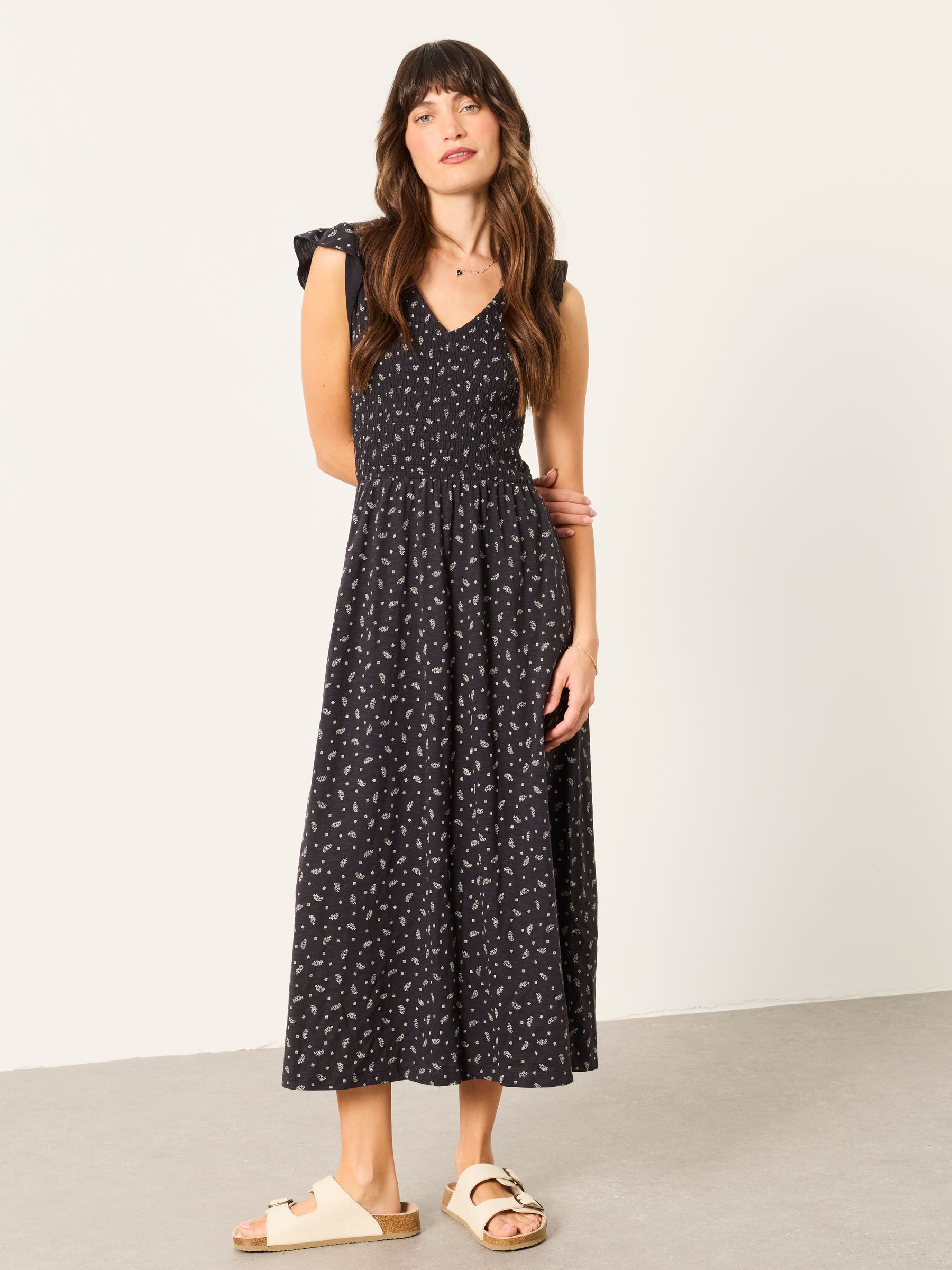 knee length dresses for ladies Marcella | Manhattan Sleeveless Midi Dress in Black | Women's Size 3XL | Ponte
