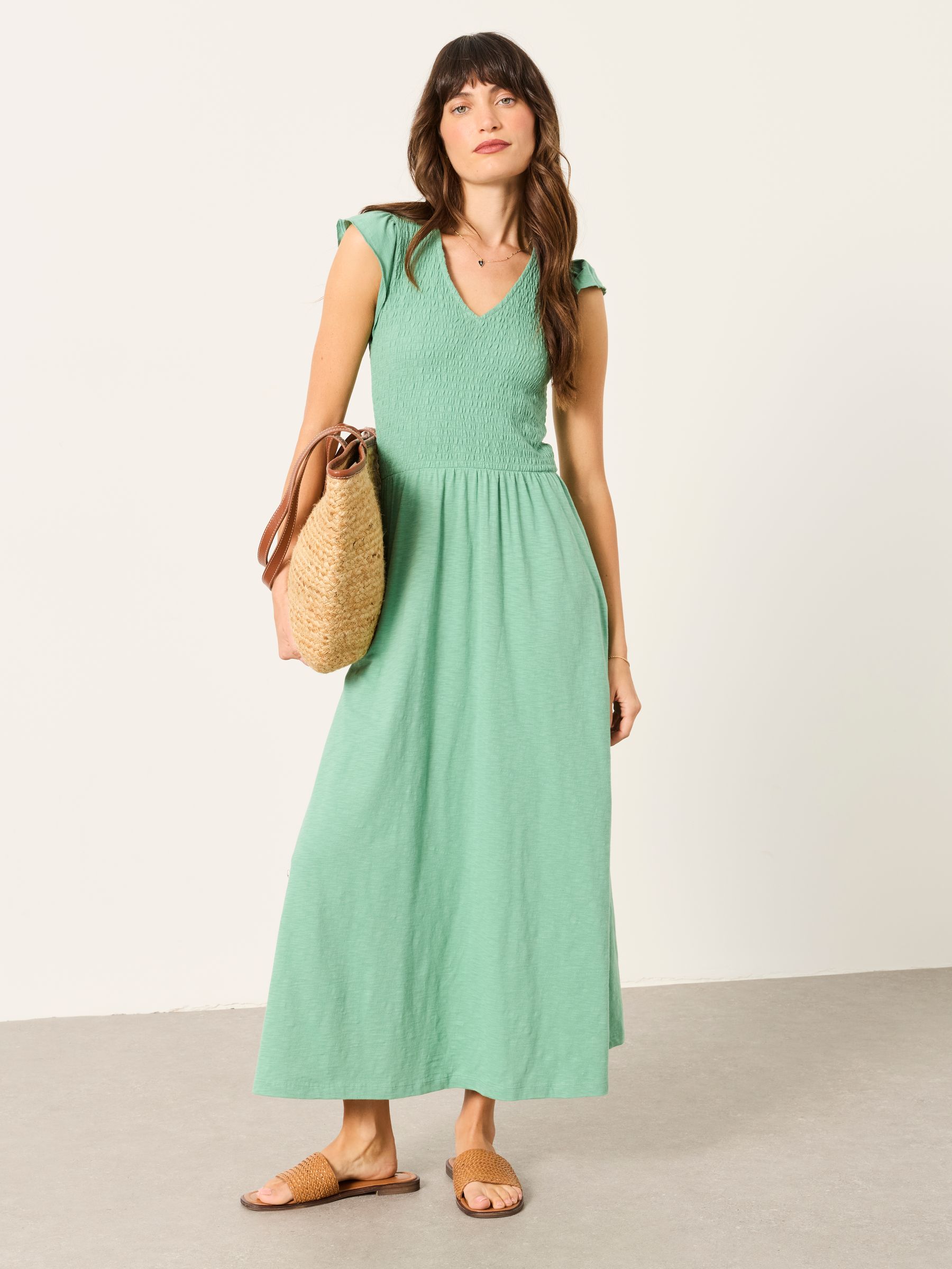 green emerald velvet dress Green Polka Dot Addison Jersey Midi Dress