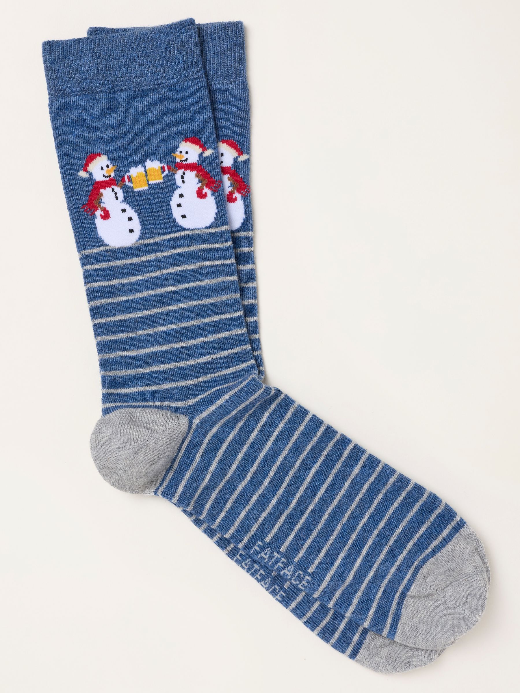 Navy Blue Snowmen Beer Socks - Image 1 of 2