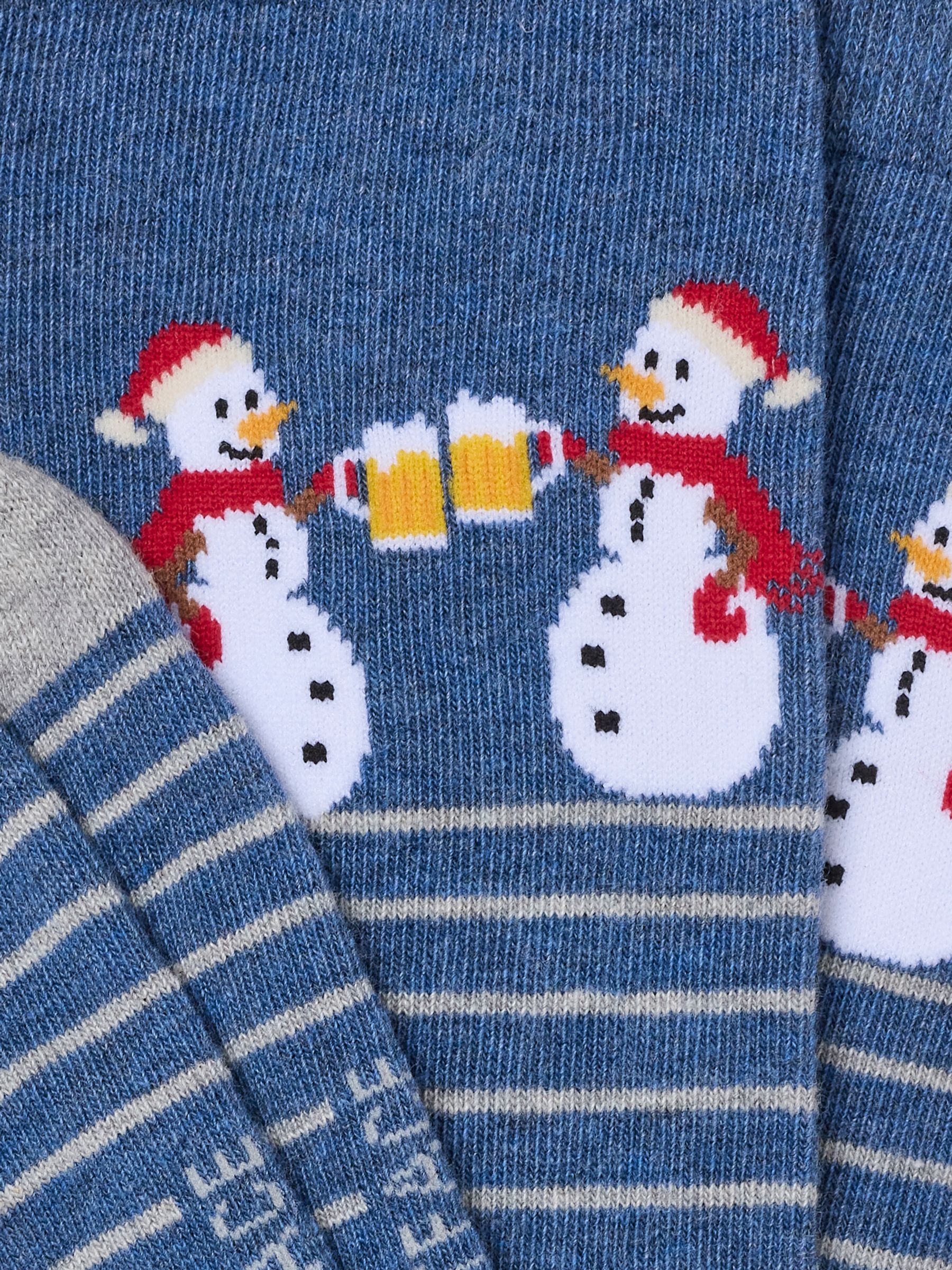 Navy Blue Snowmen Beer Socks - Image 2 of 2