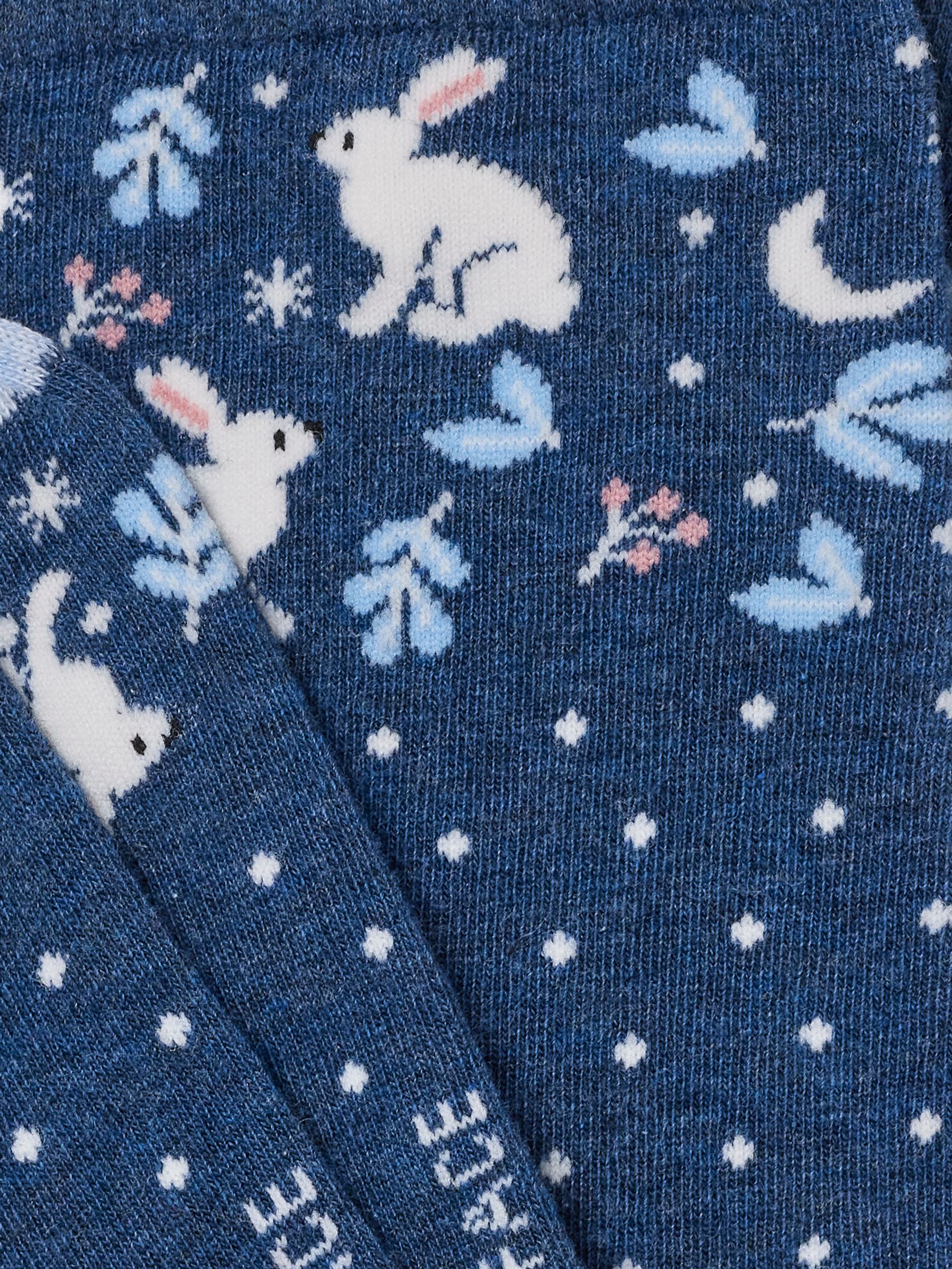 Navy Night Rabbit Socks - Image 2 of 2 Navy Night Rabbit Socks - Image 2 of 2