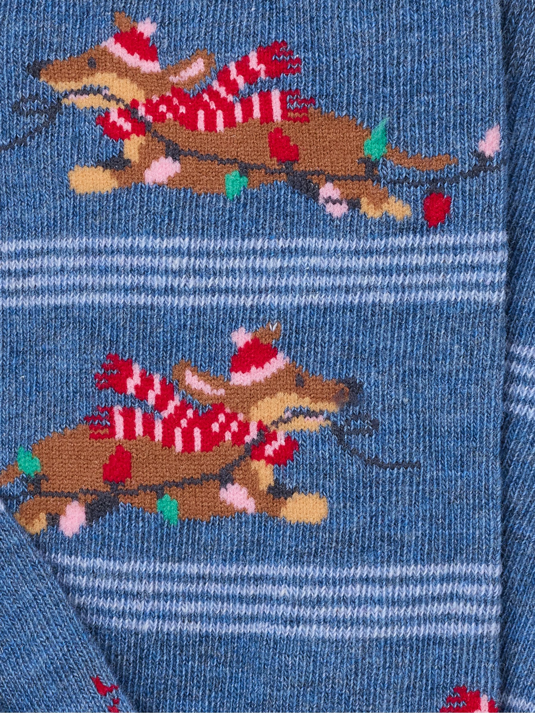 Blue Christmas Dachshund Socks - Image 2 of 2