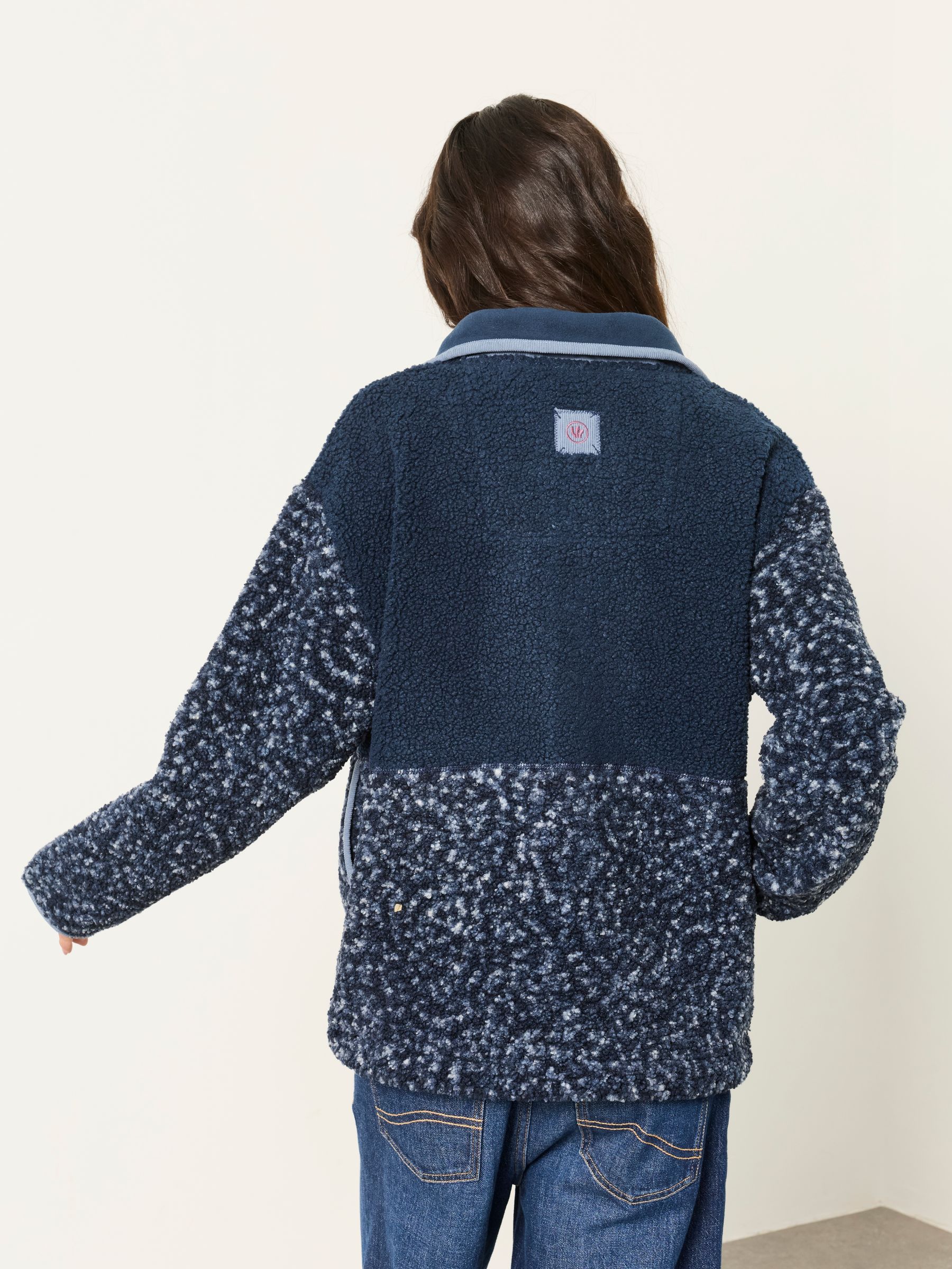 Layla Navy Colourblock Half Neck Fleece - Image 2 of 6