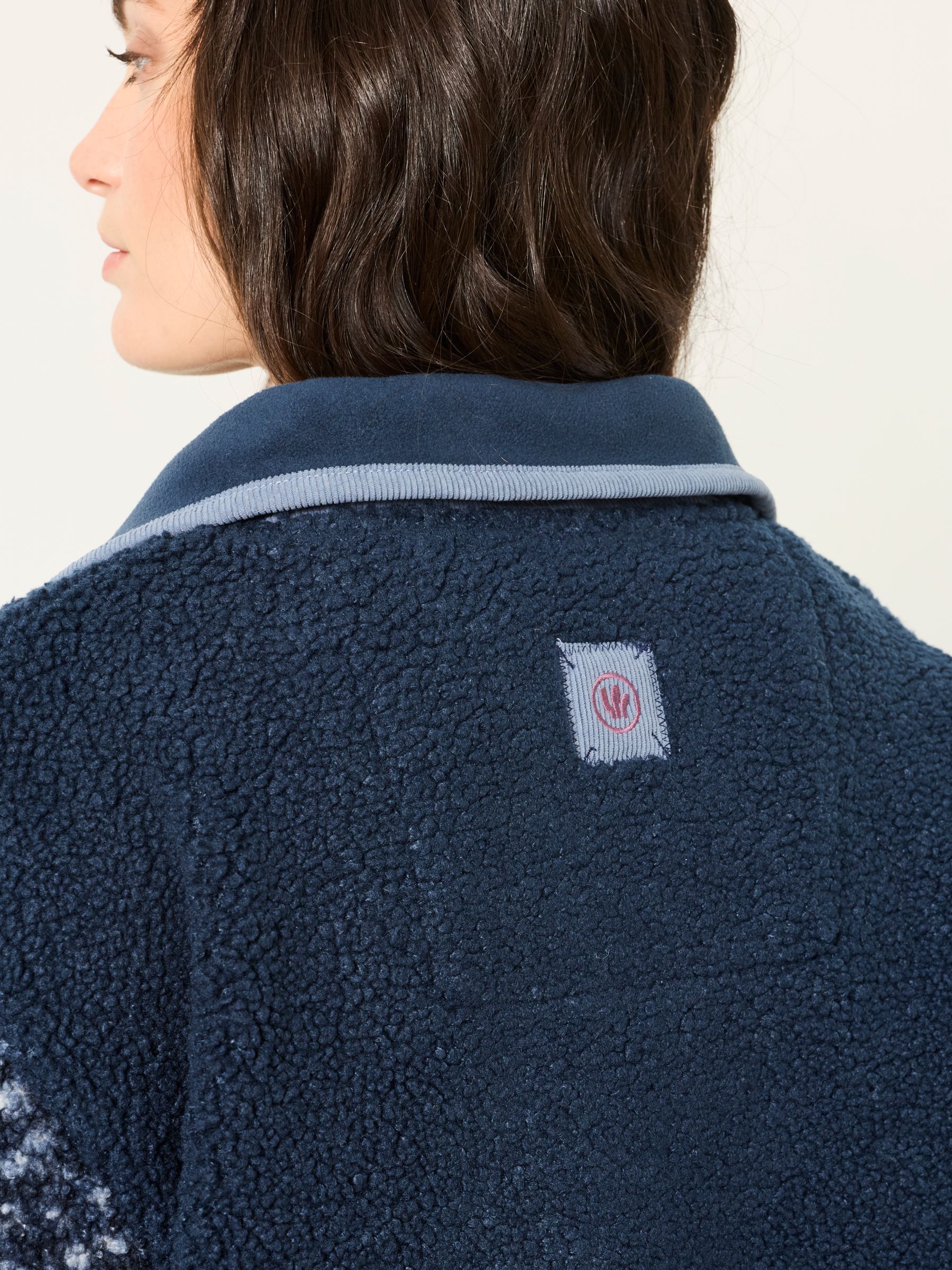 Layla Navy Colourblock Half Neck Fleece - Image 5 of 6