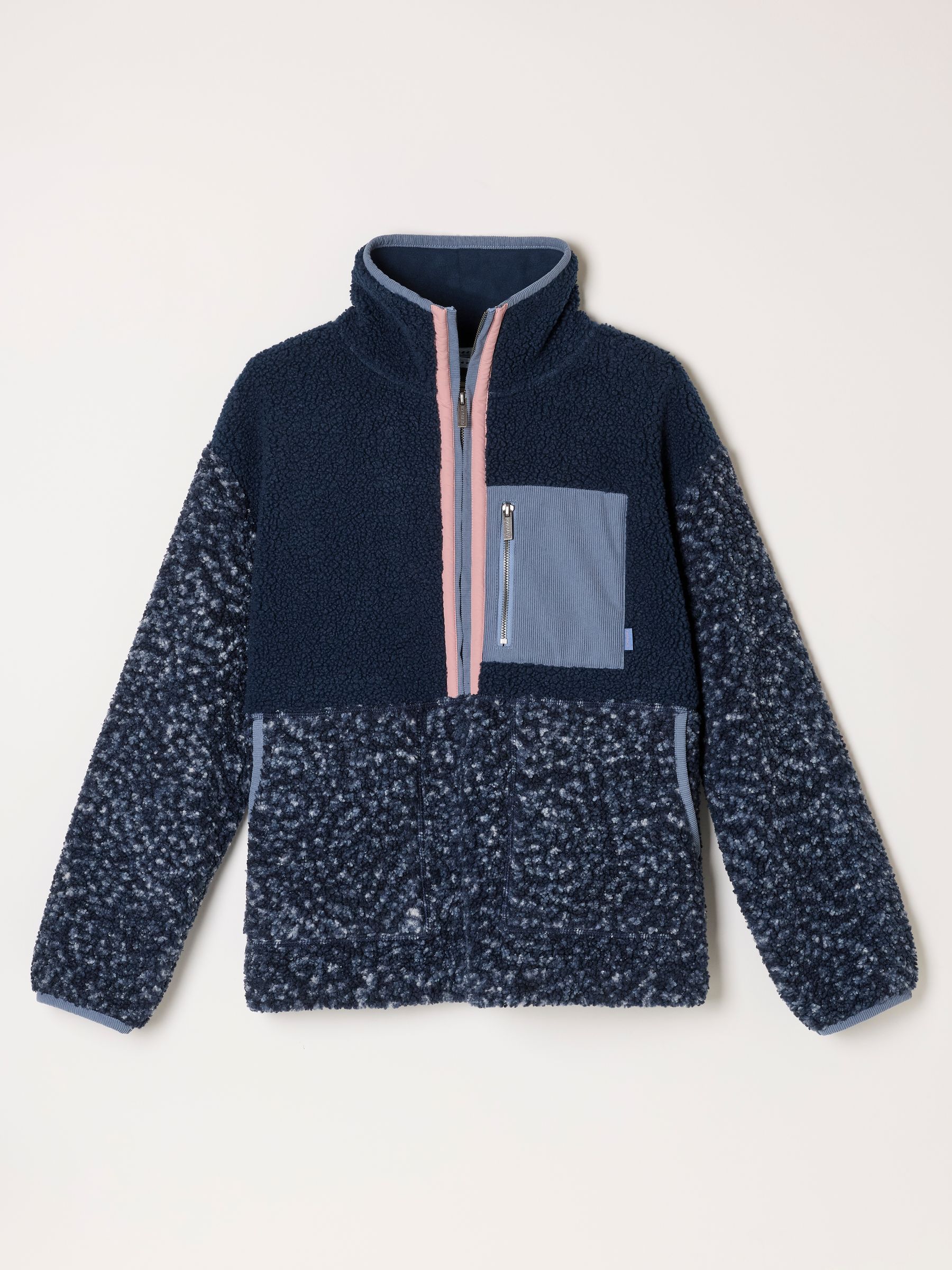 Layla Navy Colourblock Half Neck Fleece - Image 6 of 6