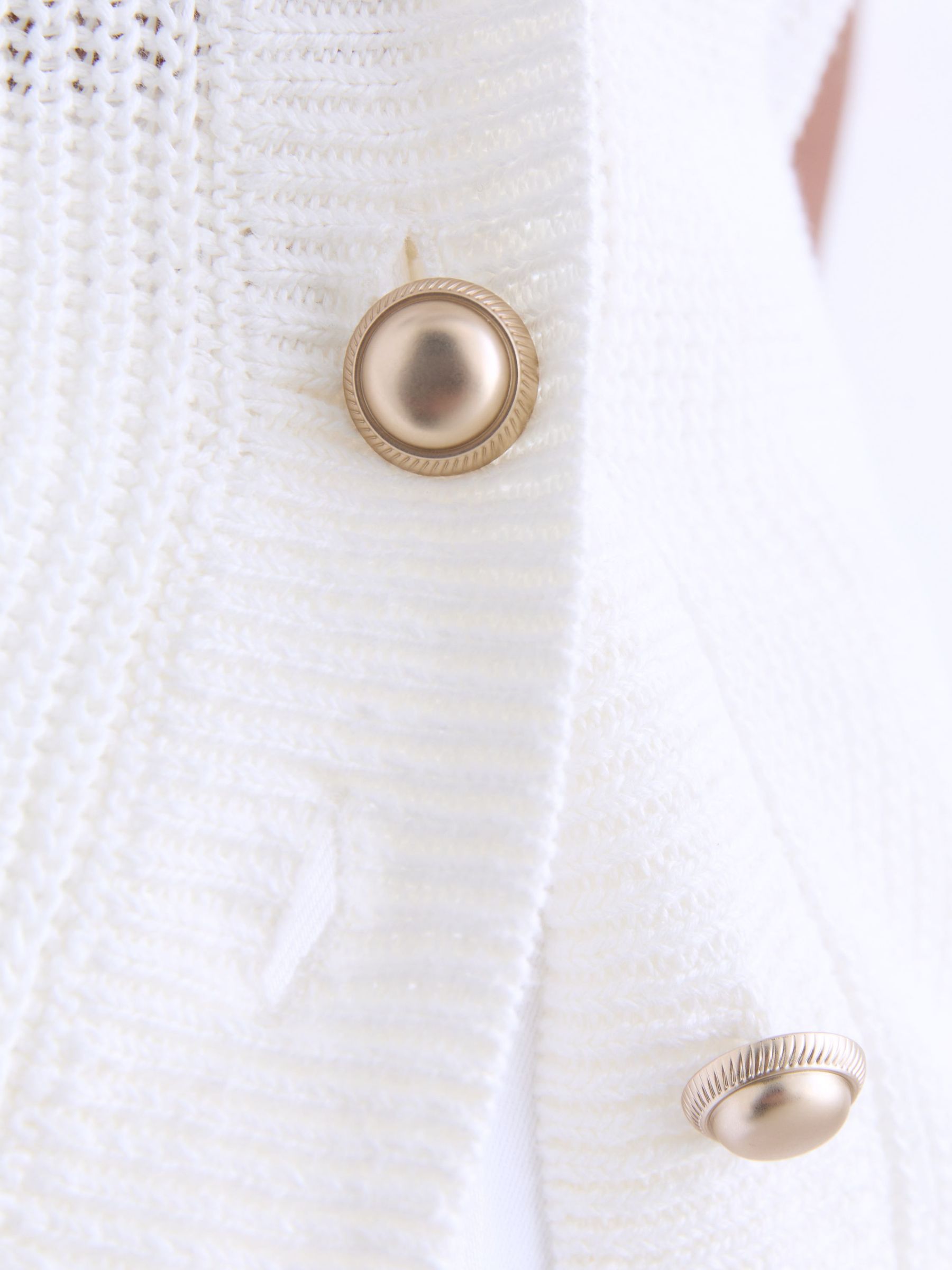 Linen Button-Through Knitted Waistcoat in White - Image 5 of 7