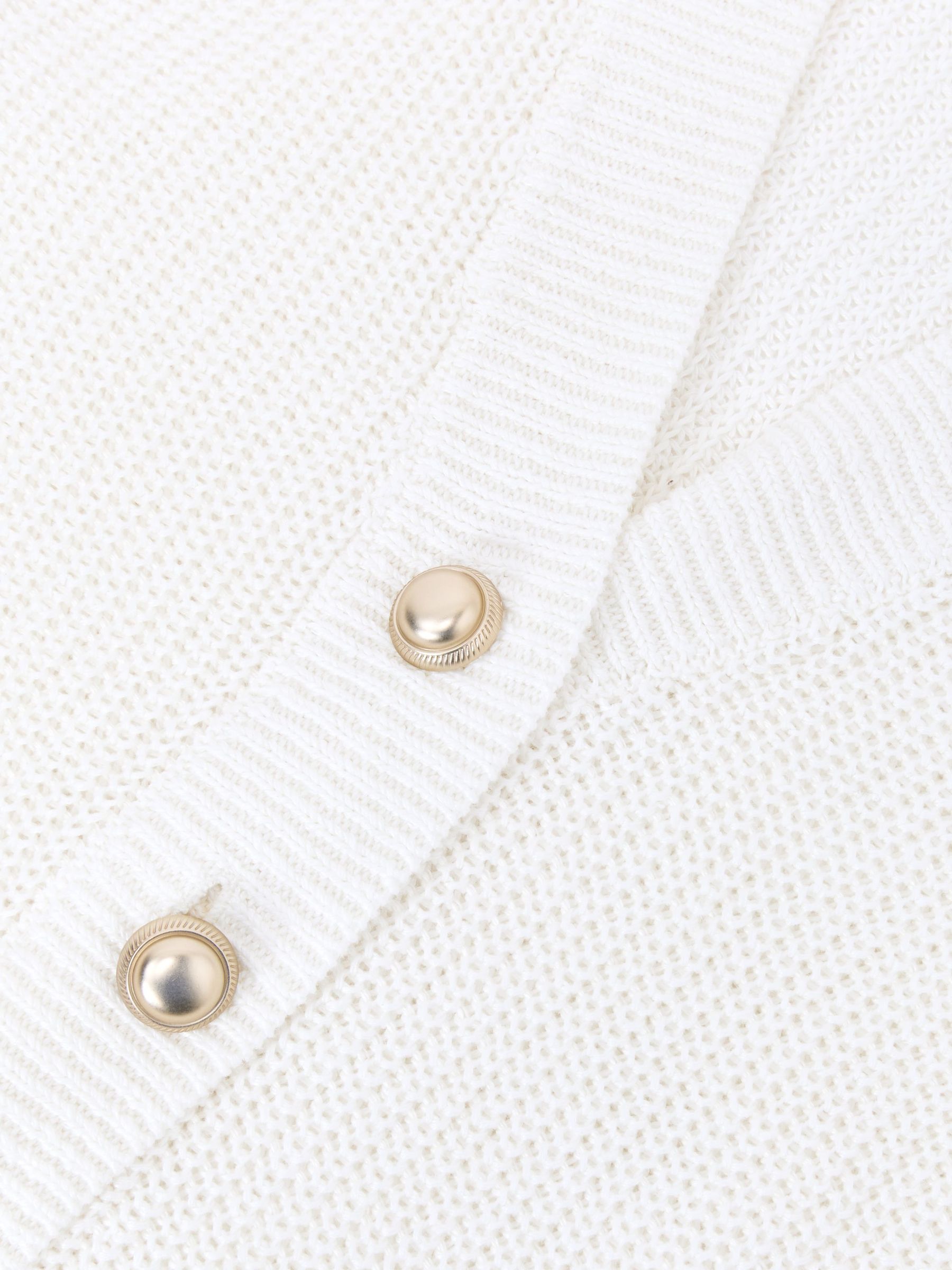 Linen Button-Through Knitted Waistcoat in White - Image 7 of 7