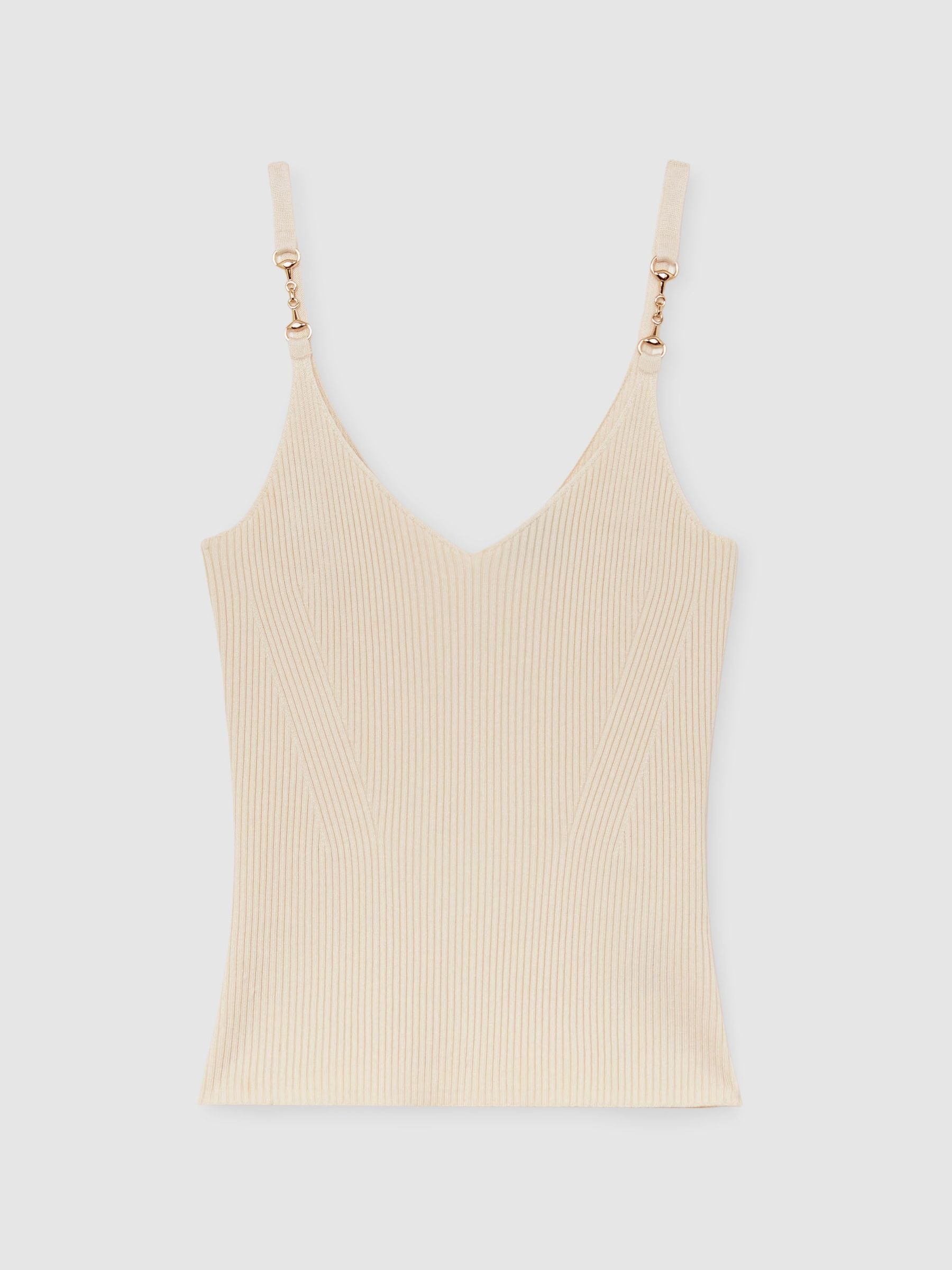 Atelier Silk-Blend Rib-Knit Cami in Off White - Image 2 of 7 Atelier Silk-Blend Rib-Knit Cami in Off White - Image 2 of 7