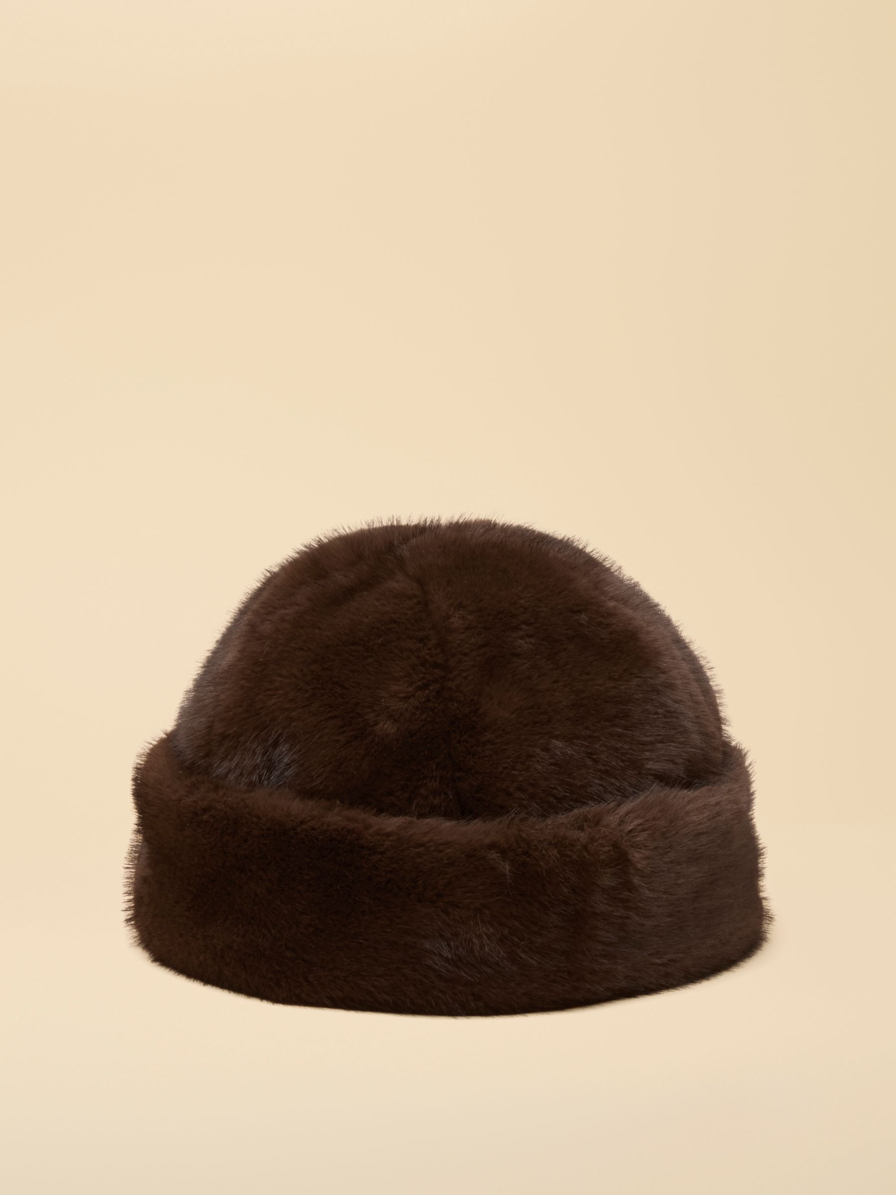 Chocolate Brown Faux Fur Hat - Image 4 of 6