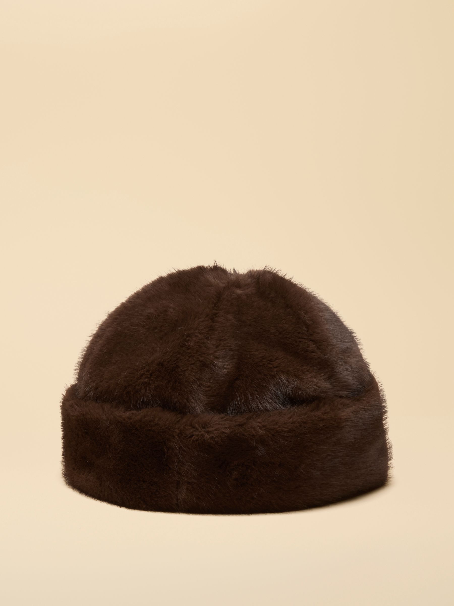 Chocolate Brown Faux Fur Hat - Image 5 of 6