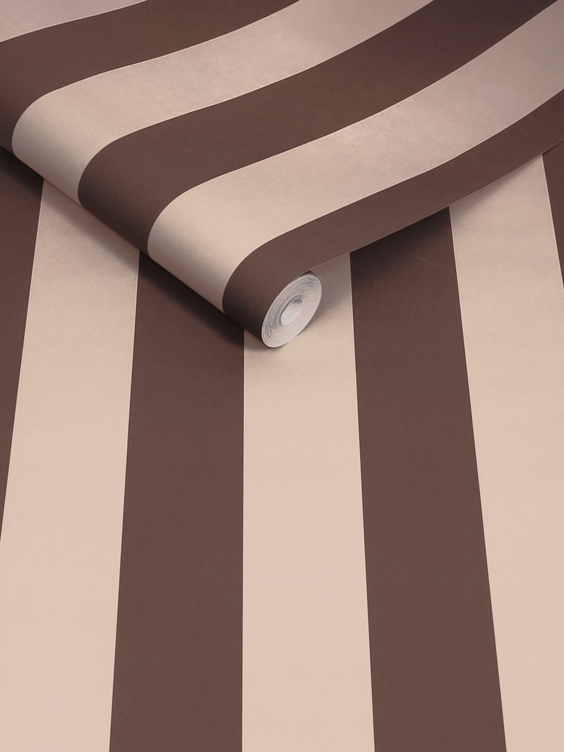 Demi Wide Stripe A4 Wallpaper Sample in Mocha - Image 3 of 4