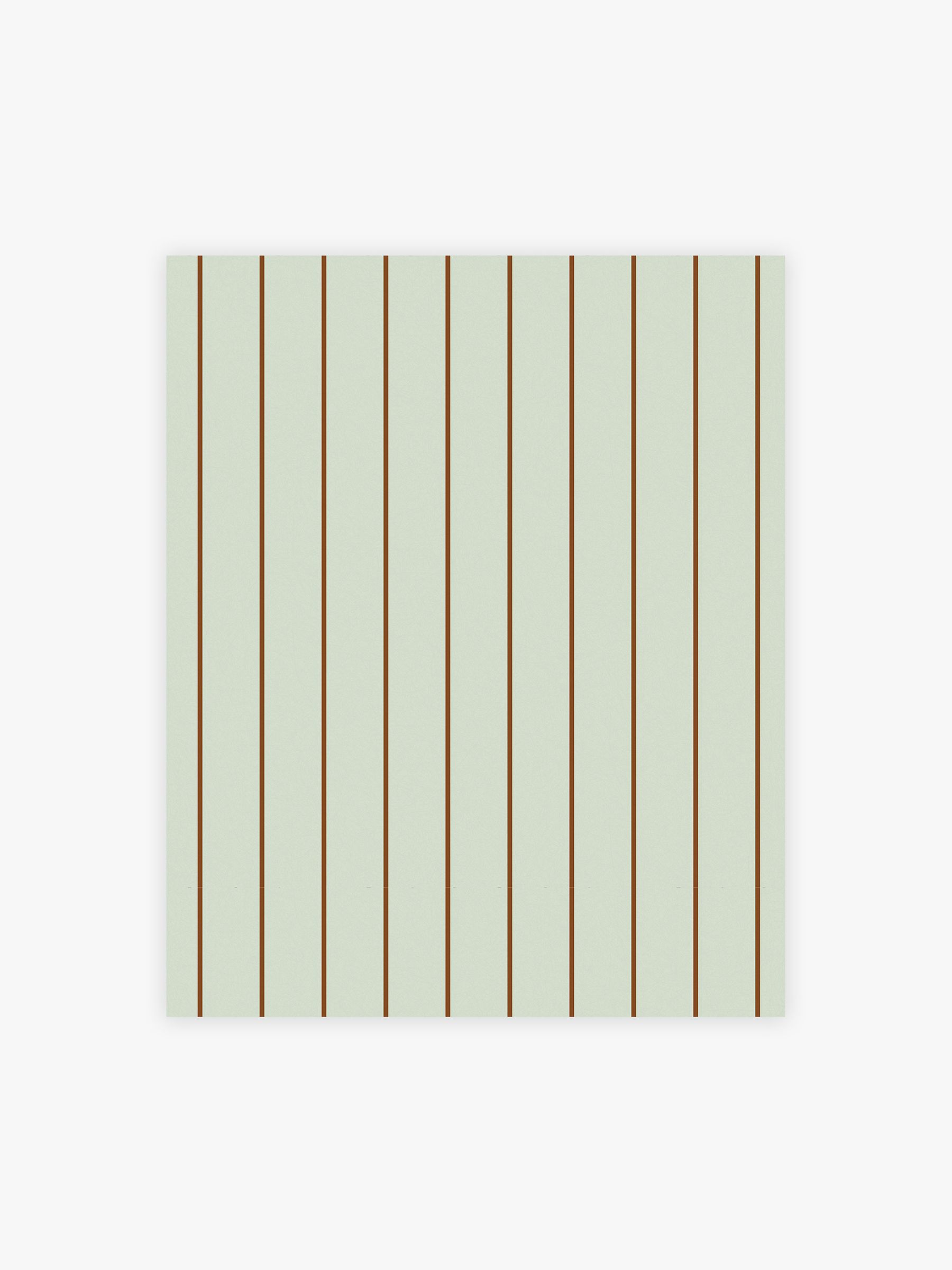 Kyria Stripe A4 Wallpaper Sample in Mint Chocolate - Image 2 of 4