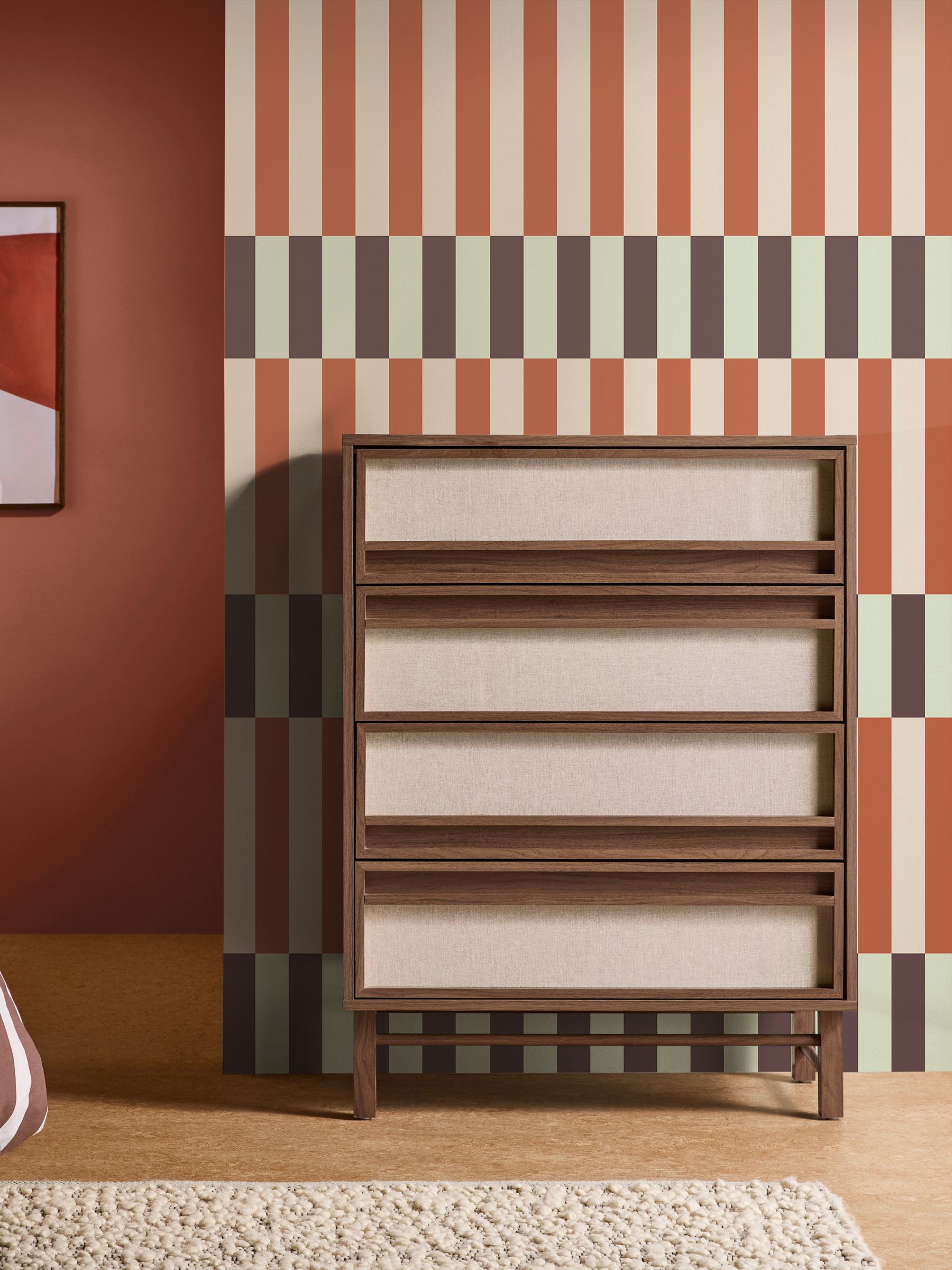 Terri A4 Wallpaper Sample in Mint Orange - Image 1 of 4 Terri A4 Wallpaper Sample in Mint Orange - Image 1 of 4