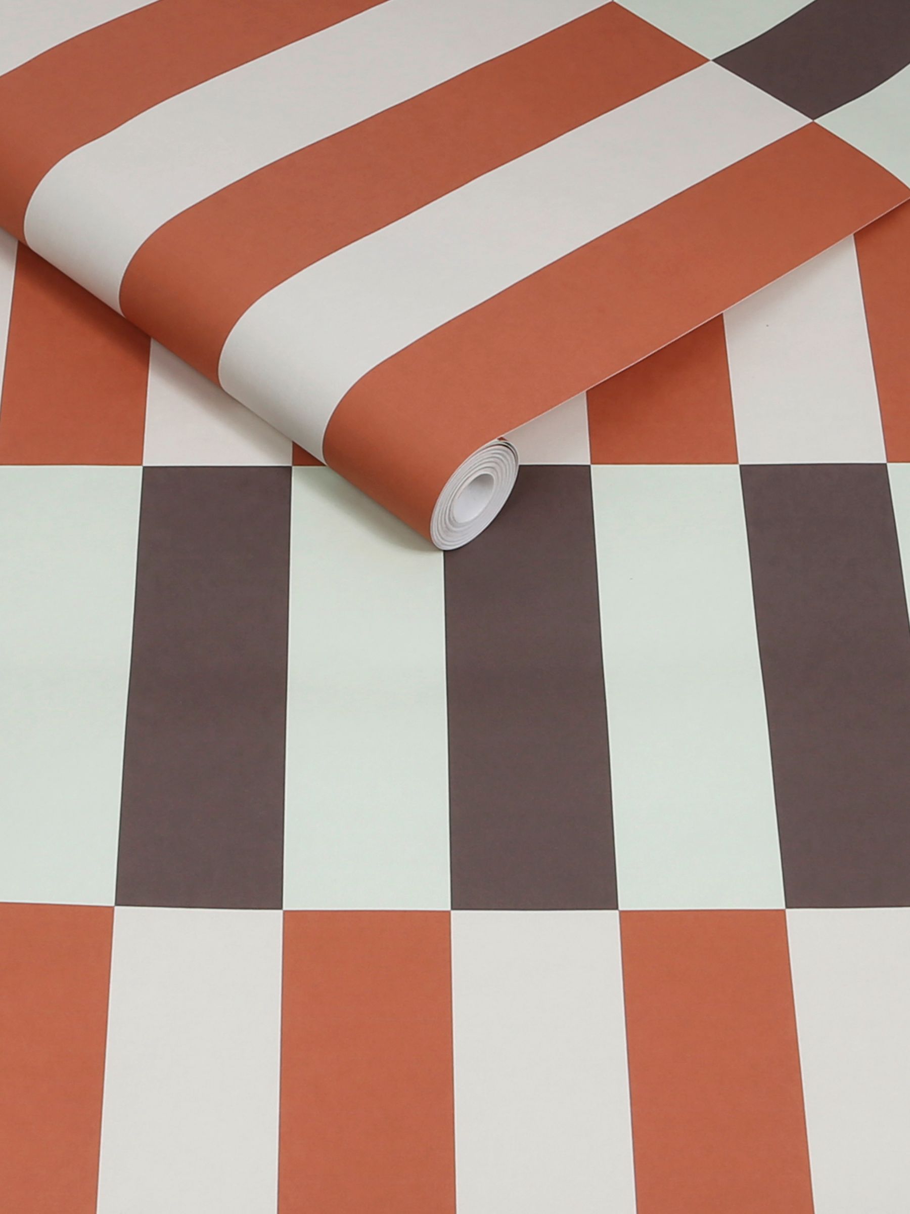 Terri A4 Wallpaper Sample in Mint Orange - Image 3 of 4