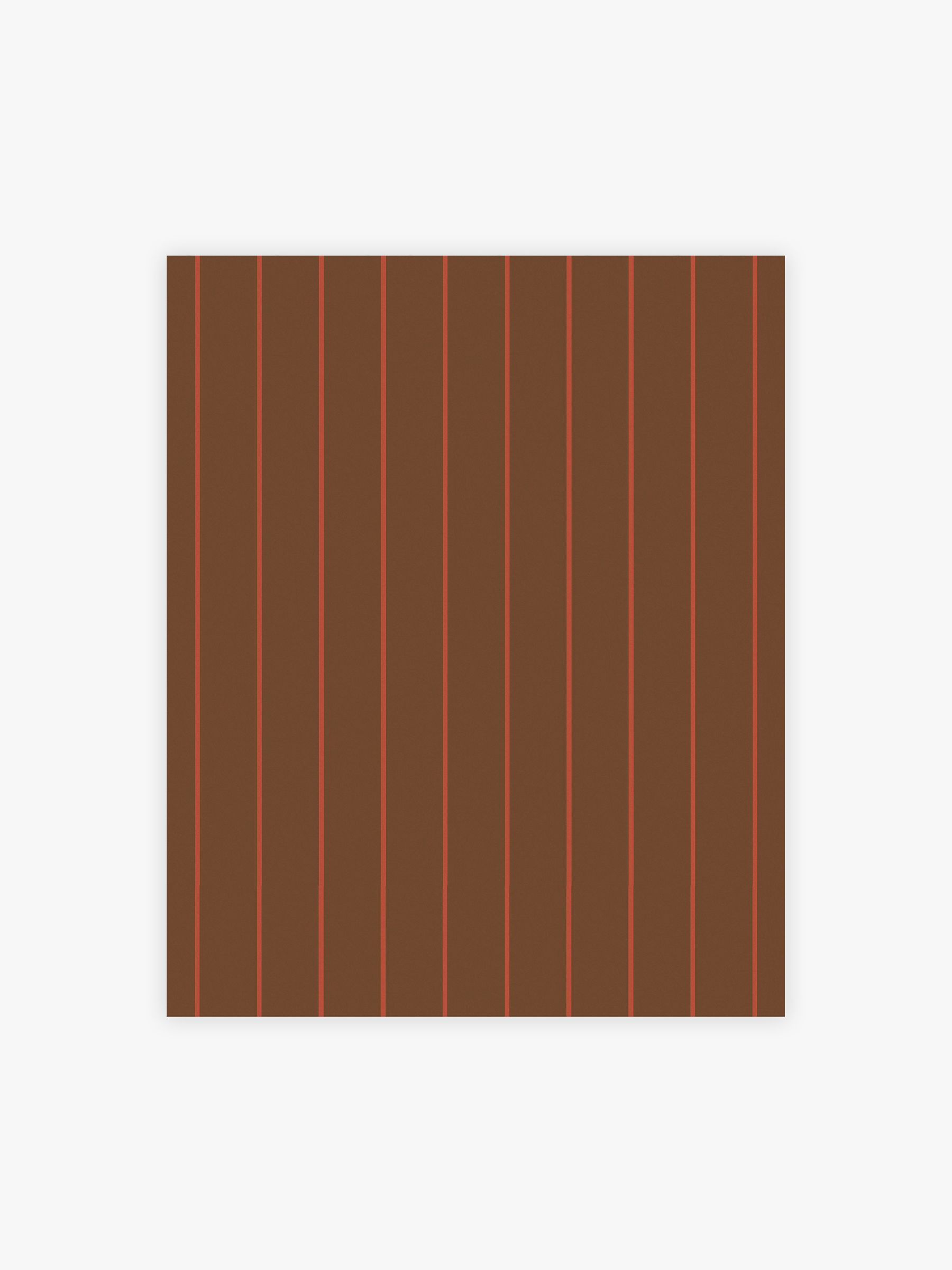 Kyria Stripe A4 Wallpaper Sample in Caramel  Red - Image 2 of 4