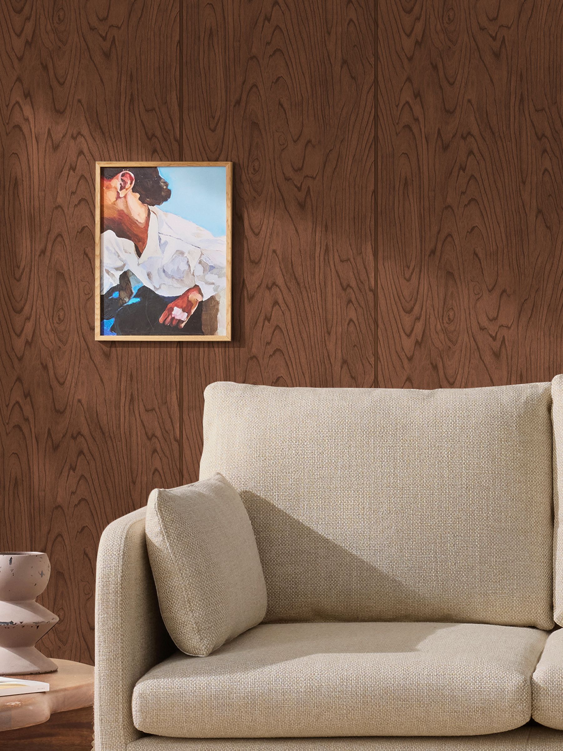 Orly A4 Wallpaper Sample in Dark Tone Timber - Image 4 of 4