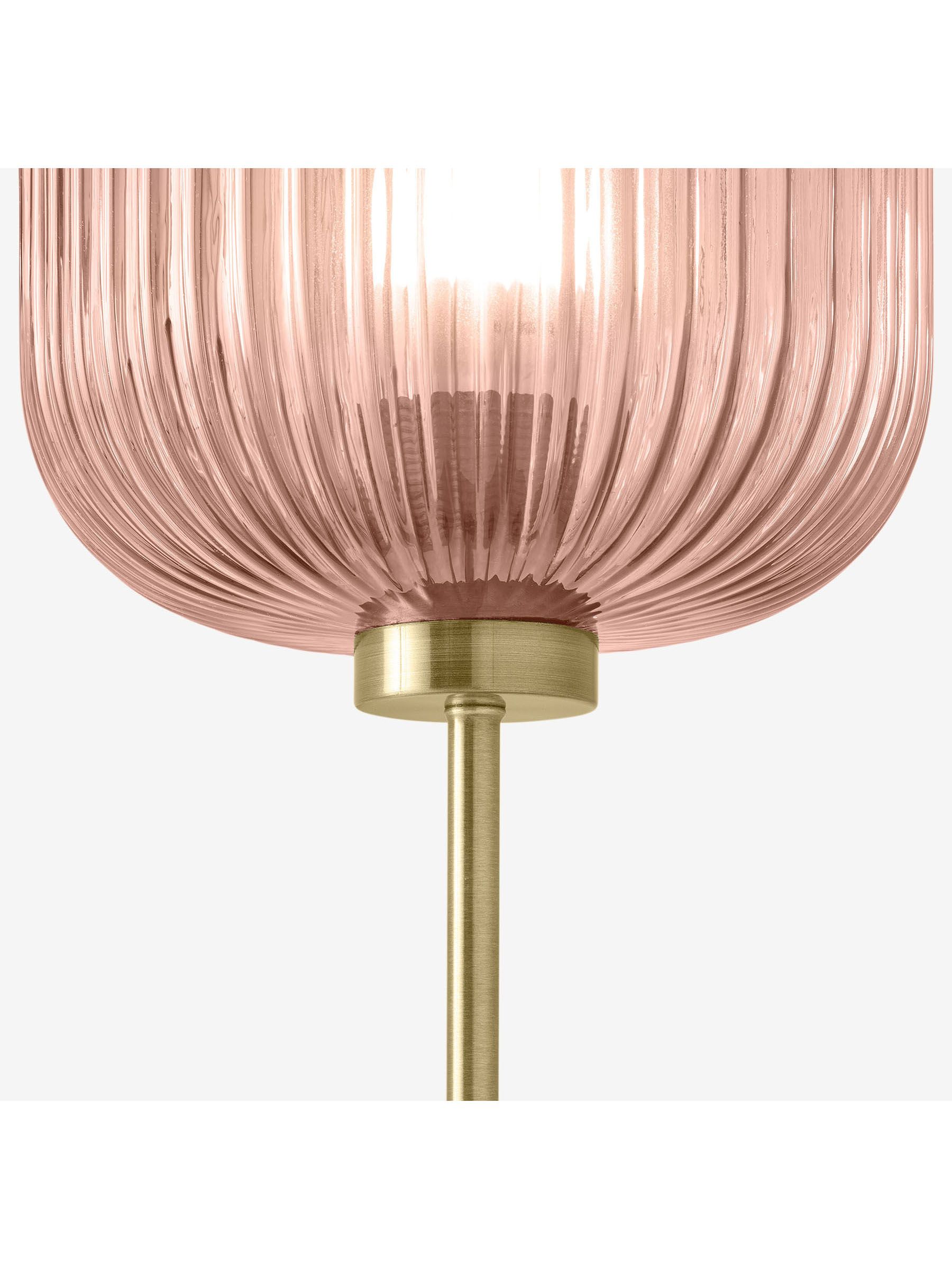 Briz Ribbed Glass Table Light in Pink - Image 4 of 7