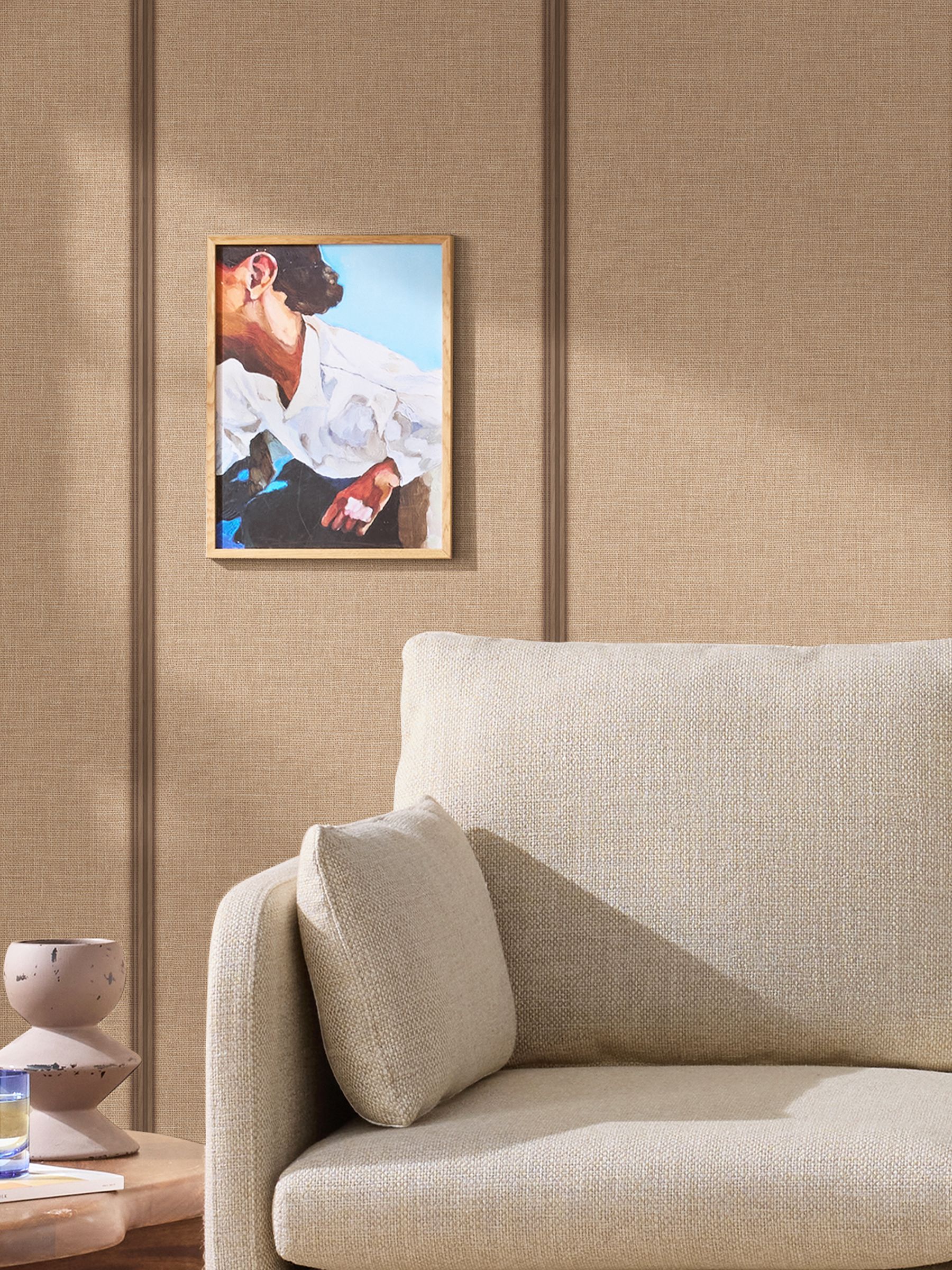 Effie 10M Wallpaper in Natural Hessian - Image 4 of 4