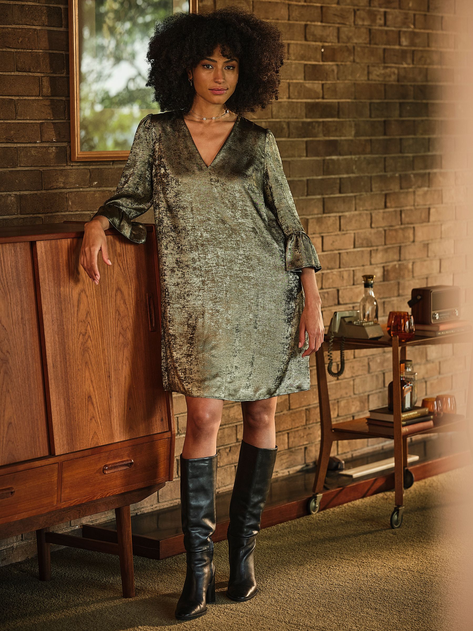 Lizzie Gold Metallic Dress - Image 1 of 6