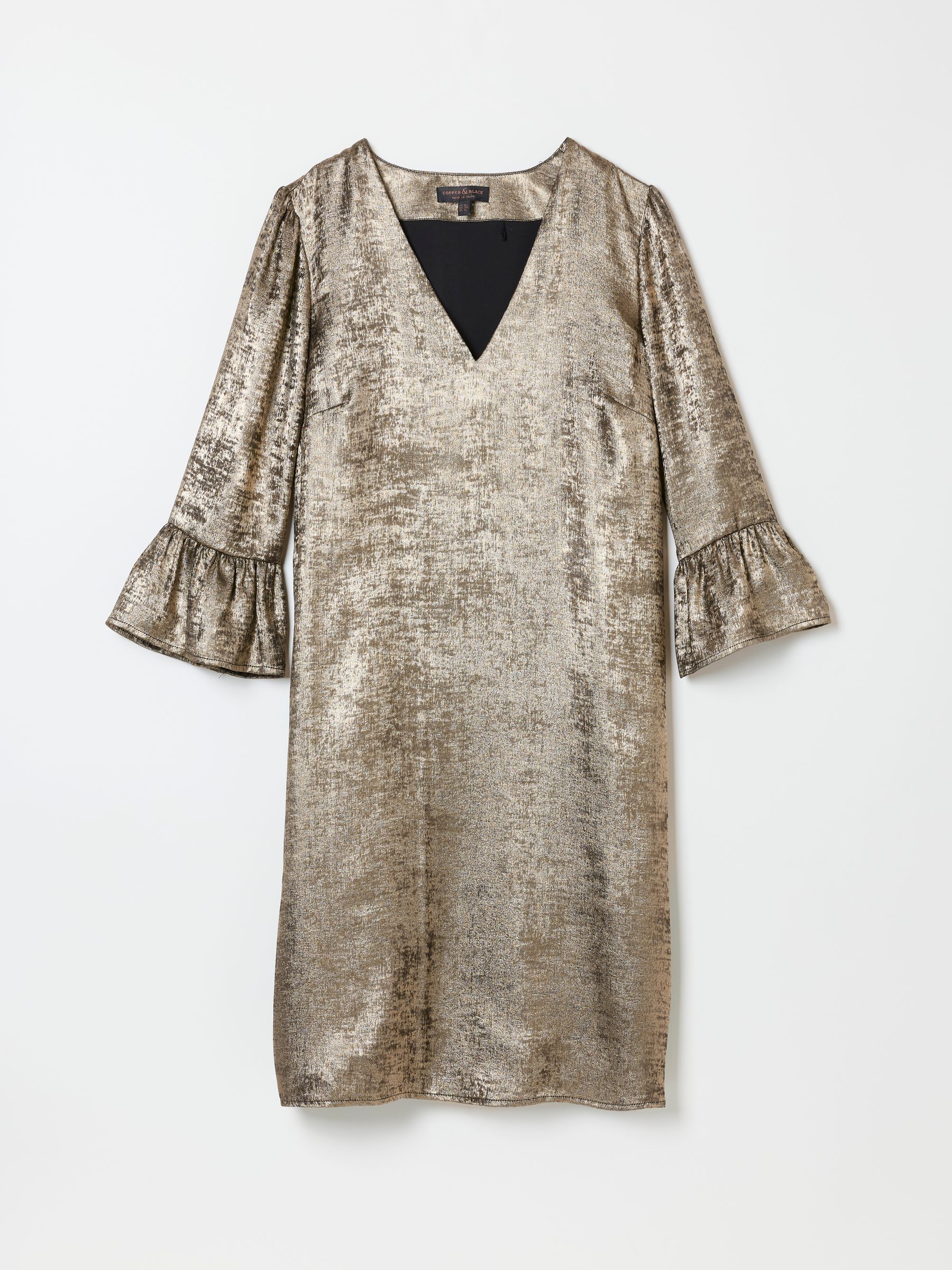 Lizzie Gold Metallic Dress - Image 6 of 6 Lizzie Gold Metallic Dress - Image 6 of 6