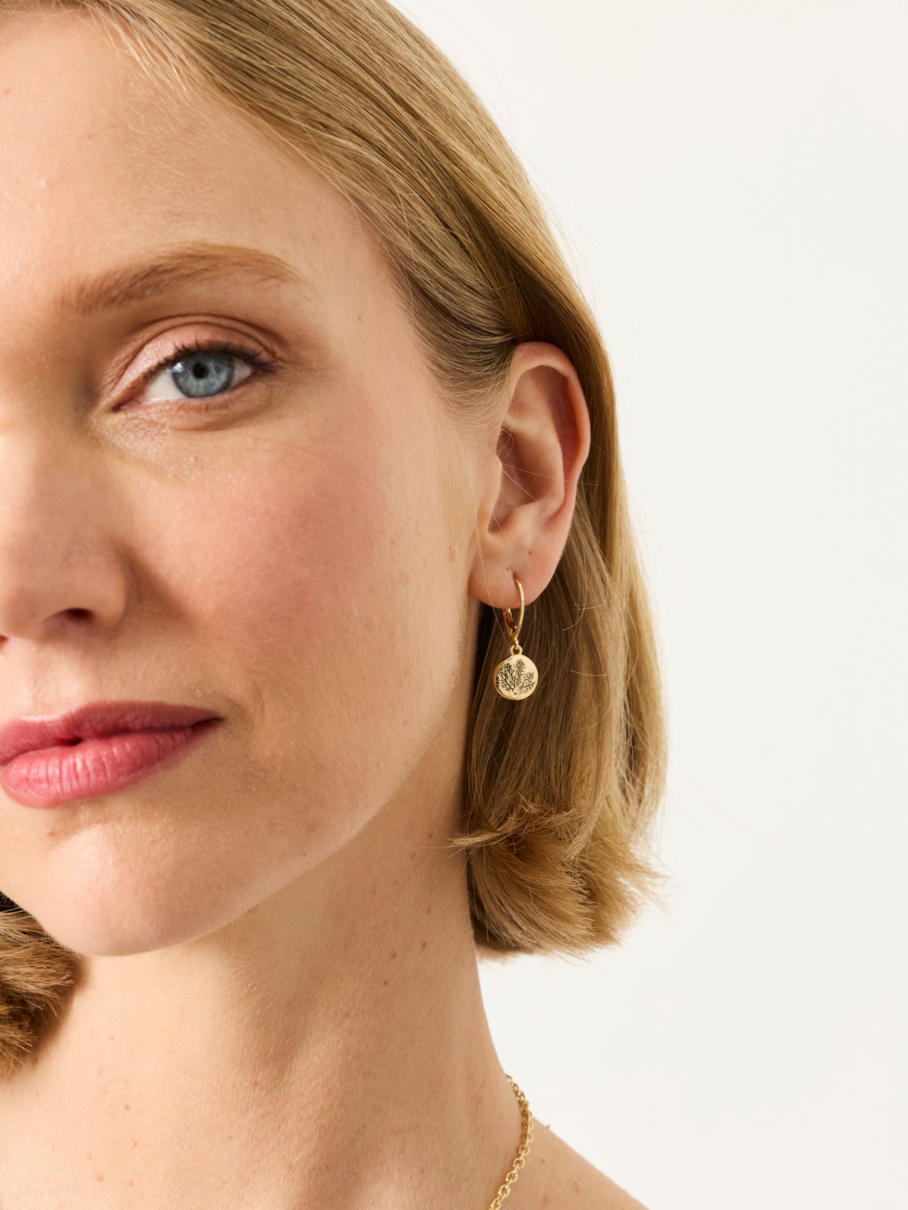 Gold Tone V and A Engraved Earrings - Image 1 of 3