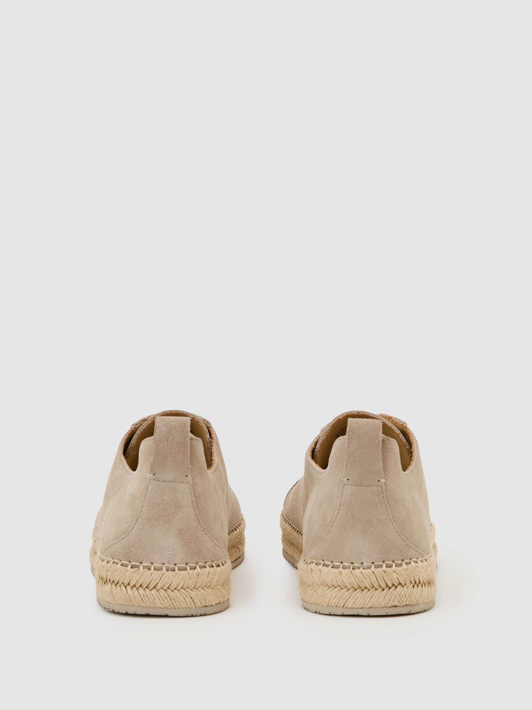 Suede Espadrille Lace-Up Trainers in Stone - Image 3 of 4