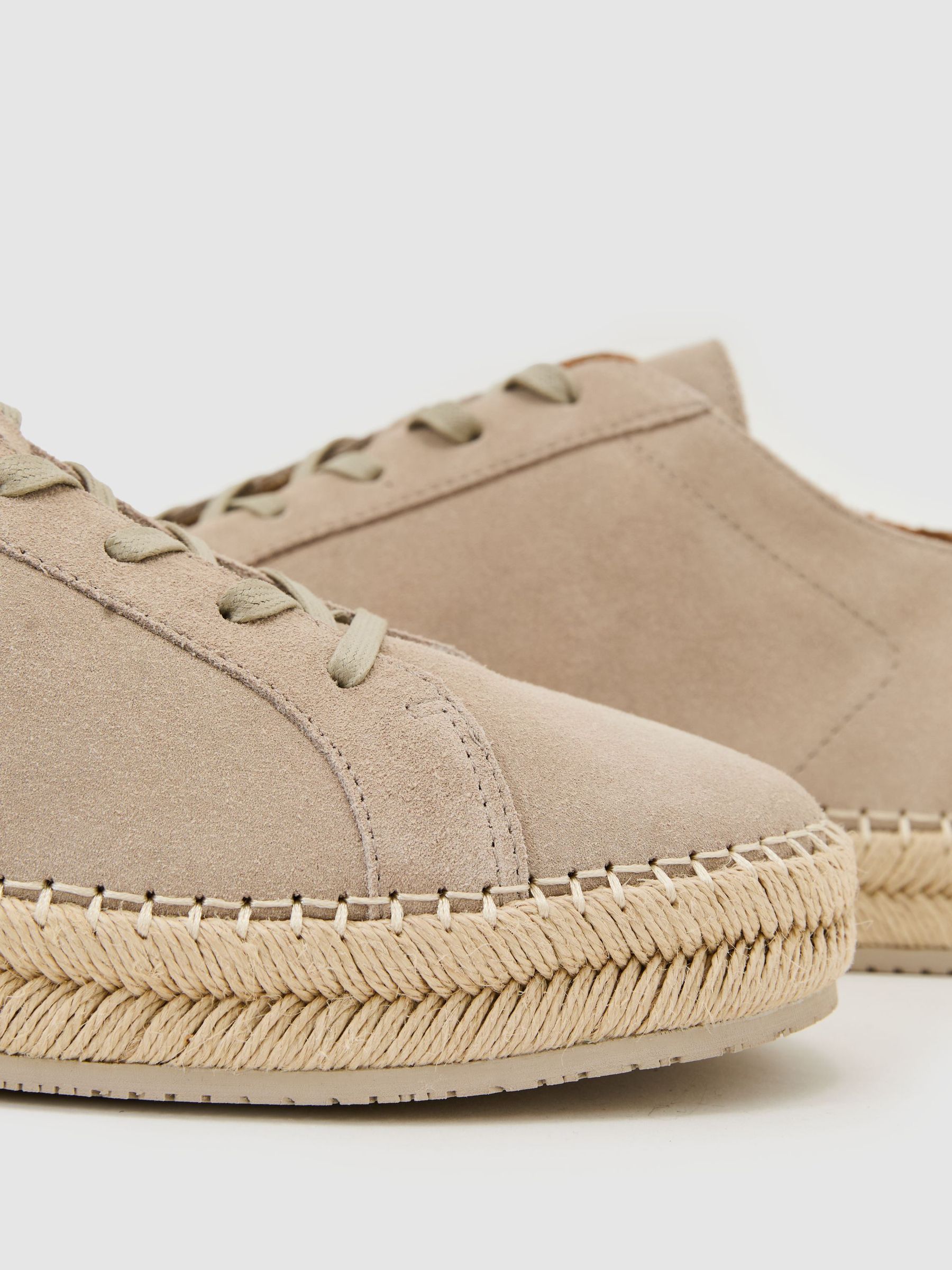Suede Espadrille Lace-Up Trainers in Stone - Image 4 of 4