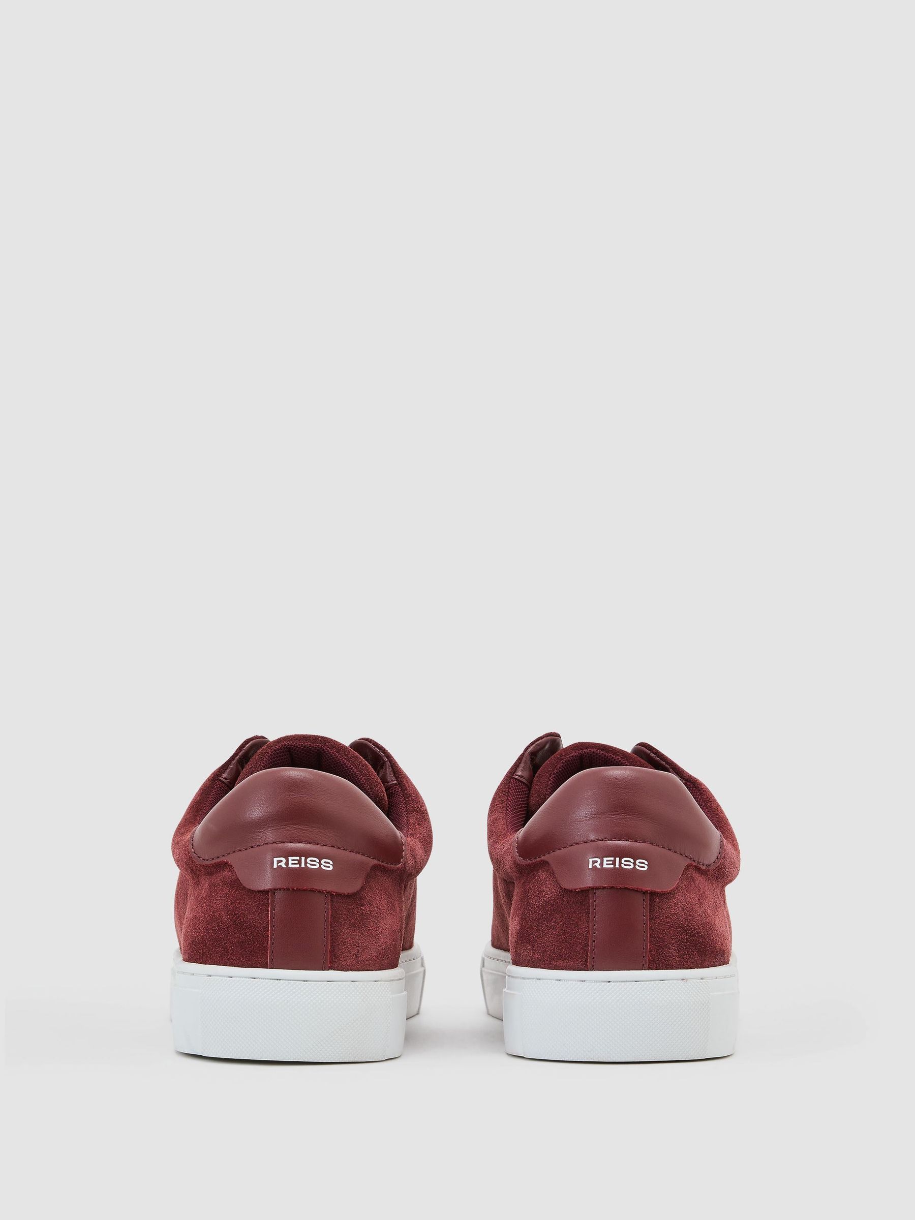 Suede Slip-On Elasticated Trainers in Maroon Red - Image 3 of 4