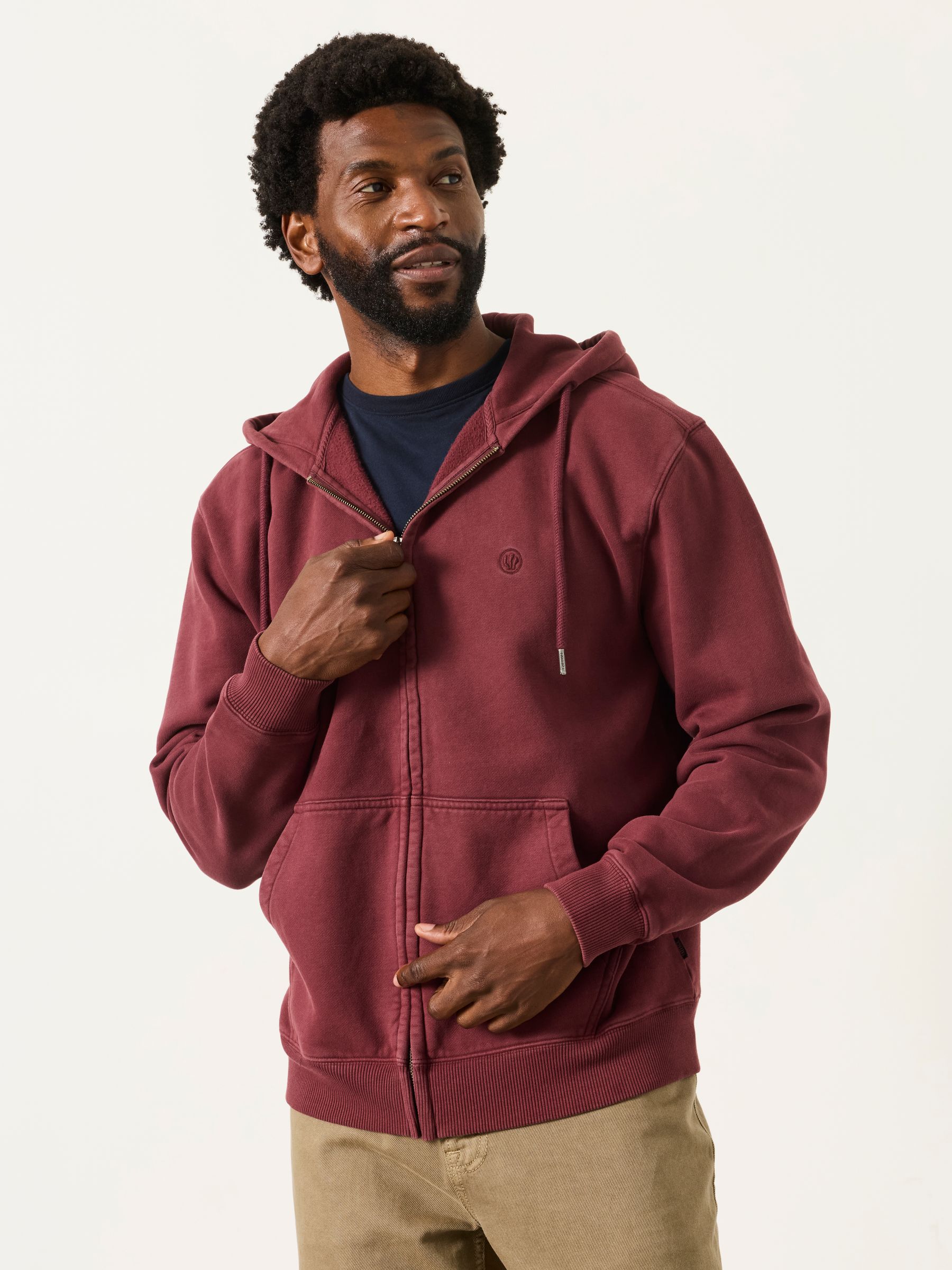 Hayle Plum Purple Zip Through Hoodie - Image 1 of 6 Hayle Plum Purple Zip Through Hoodie - Image 1 of 6