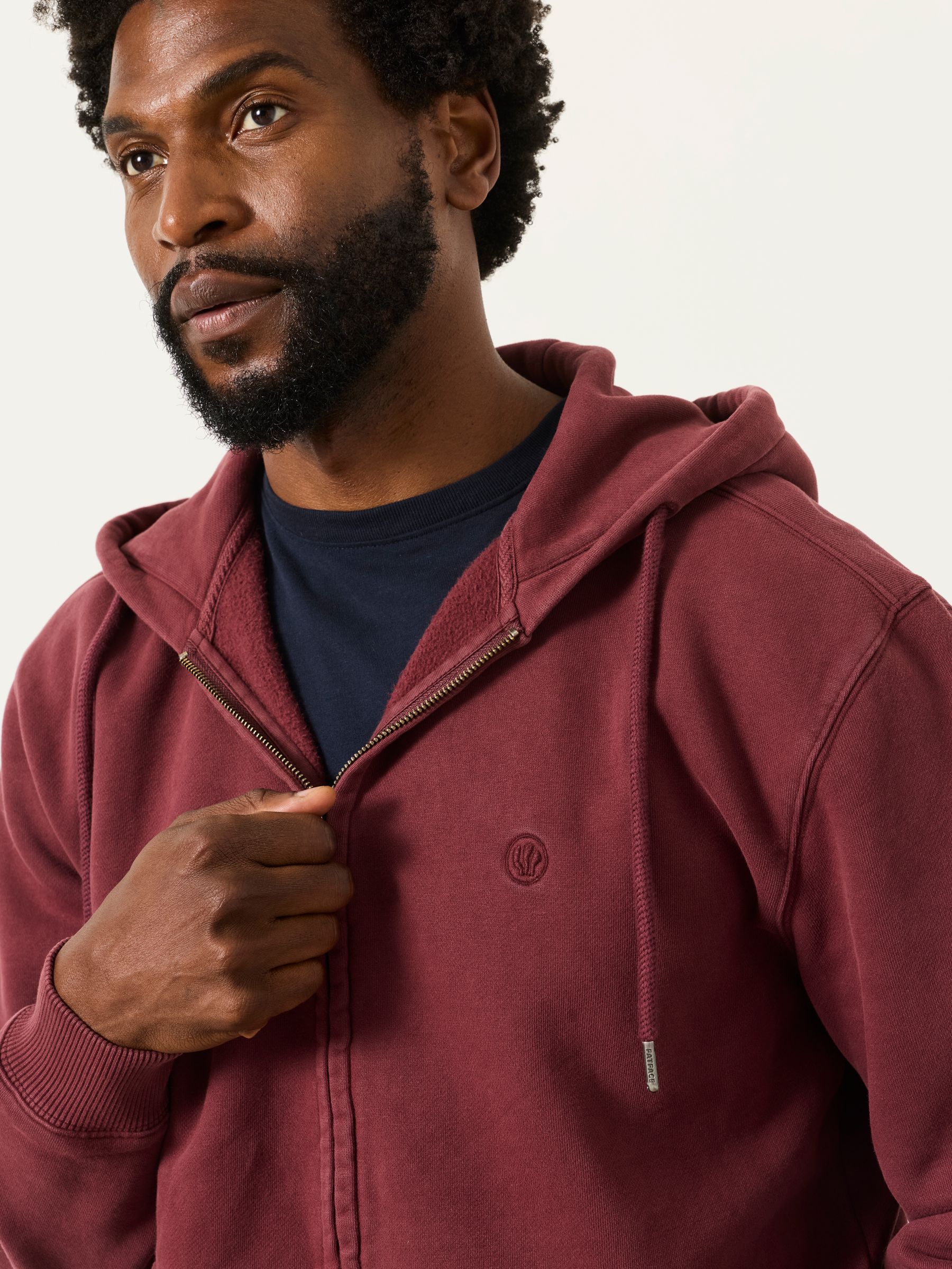 Hayle Plum Purple Zip Through Hoodie - Image 3 of 6