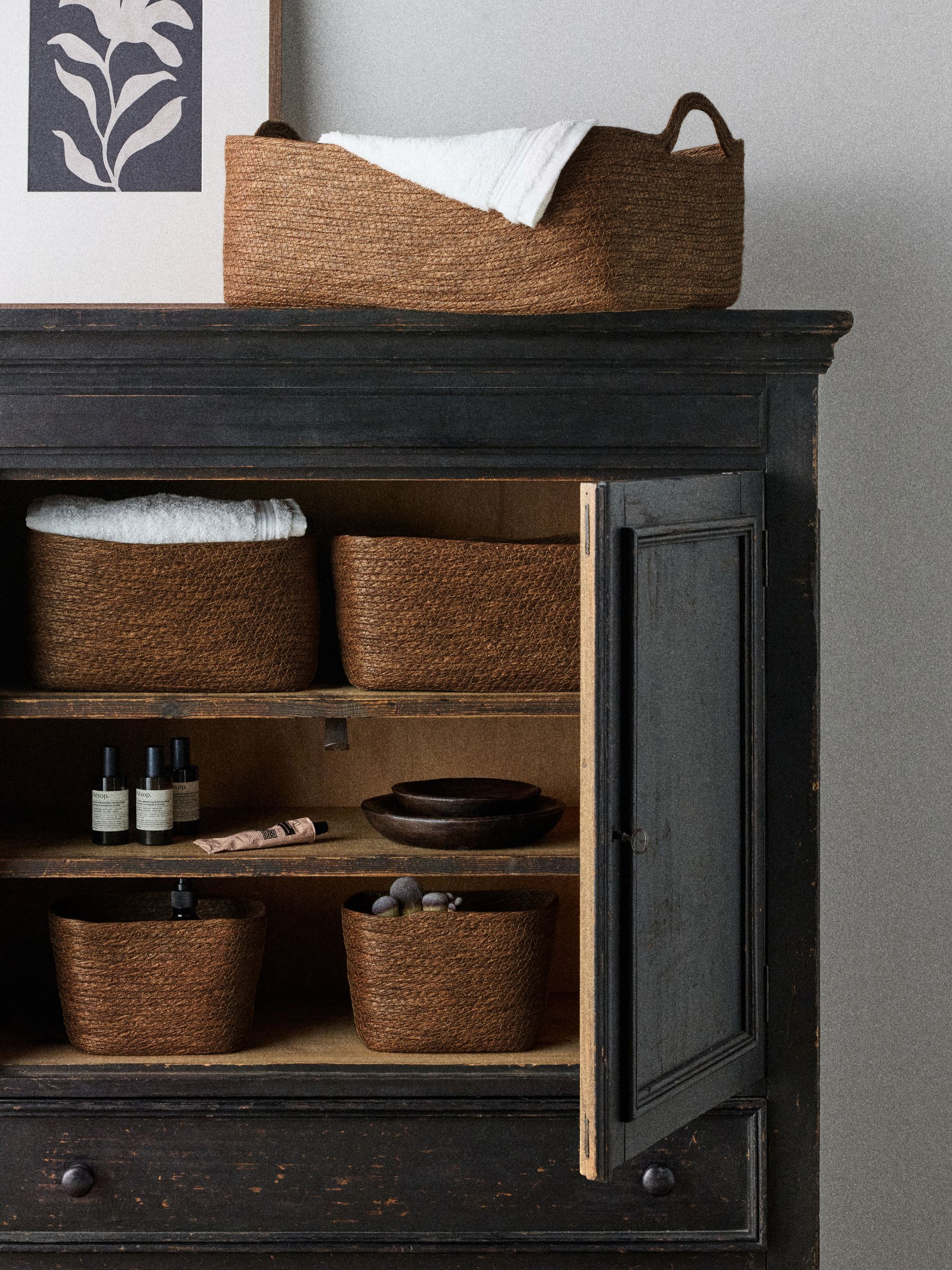 The Set 5 Pack Natural Low Rectangular Baskets - Image 1 of 7