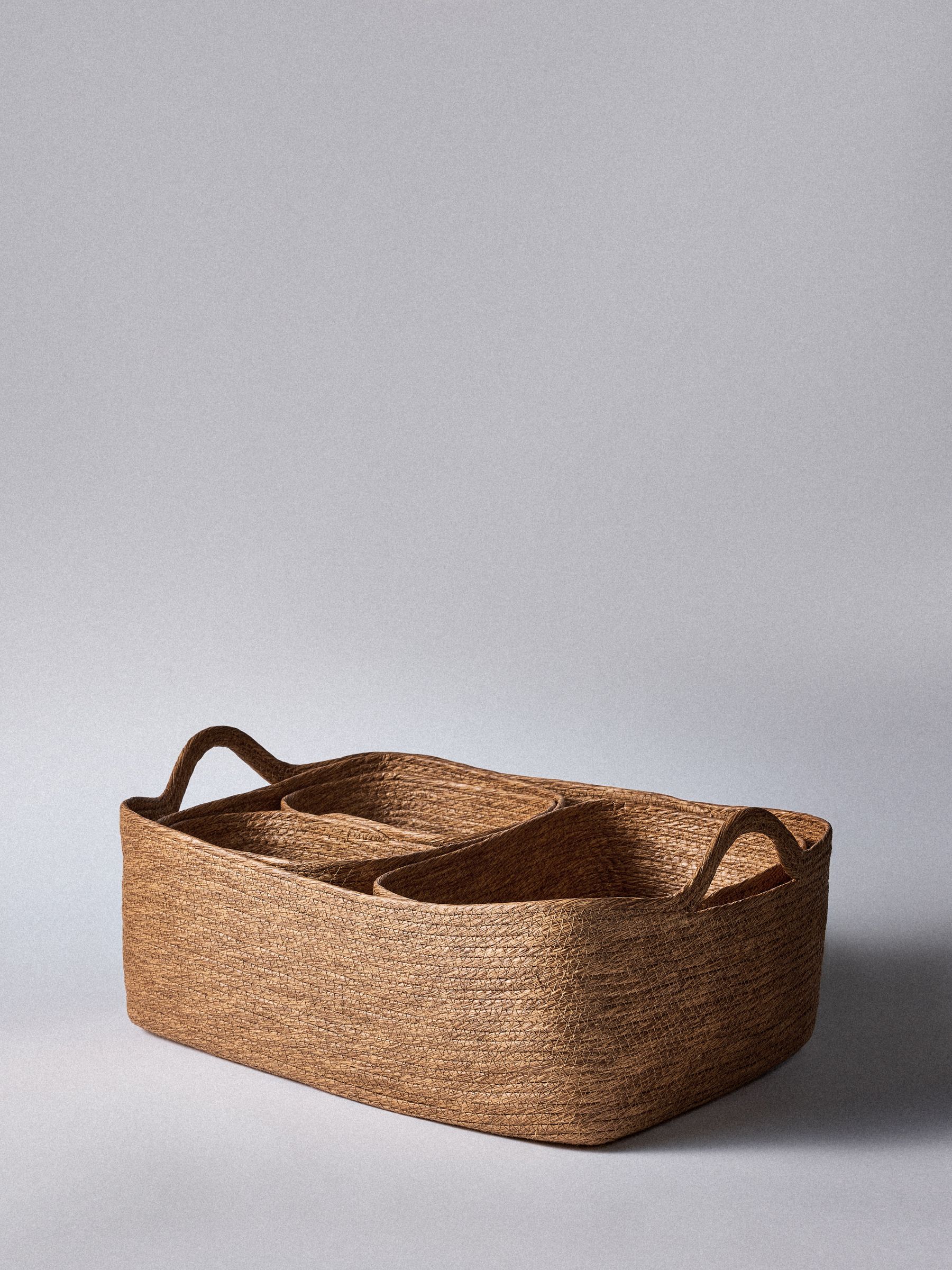 The Set 5 Pack Natural Low Rectangular Baskets - Image 3 of 7