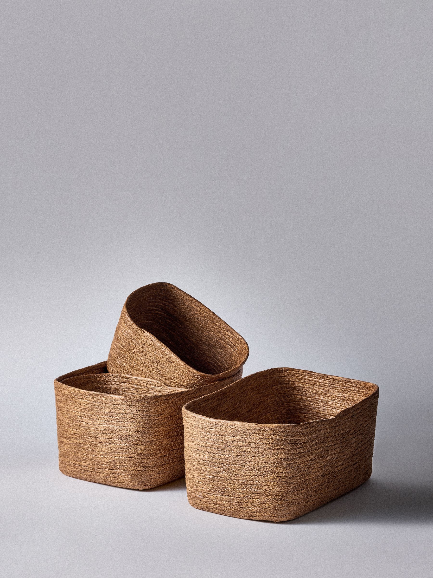 The Set 5 Pack Natural Low Rectangular Baskets - Image 4 of 7