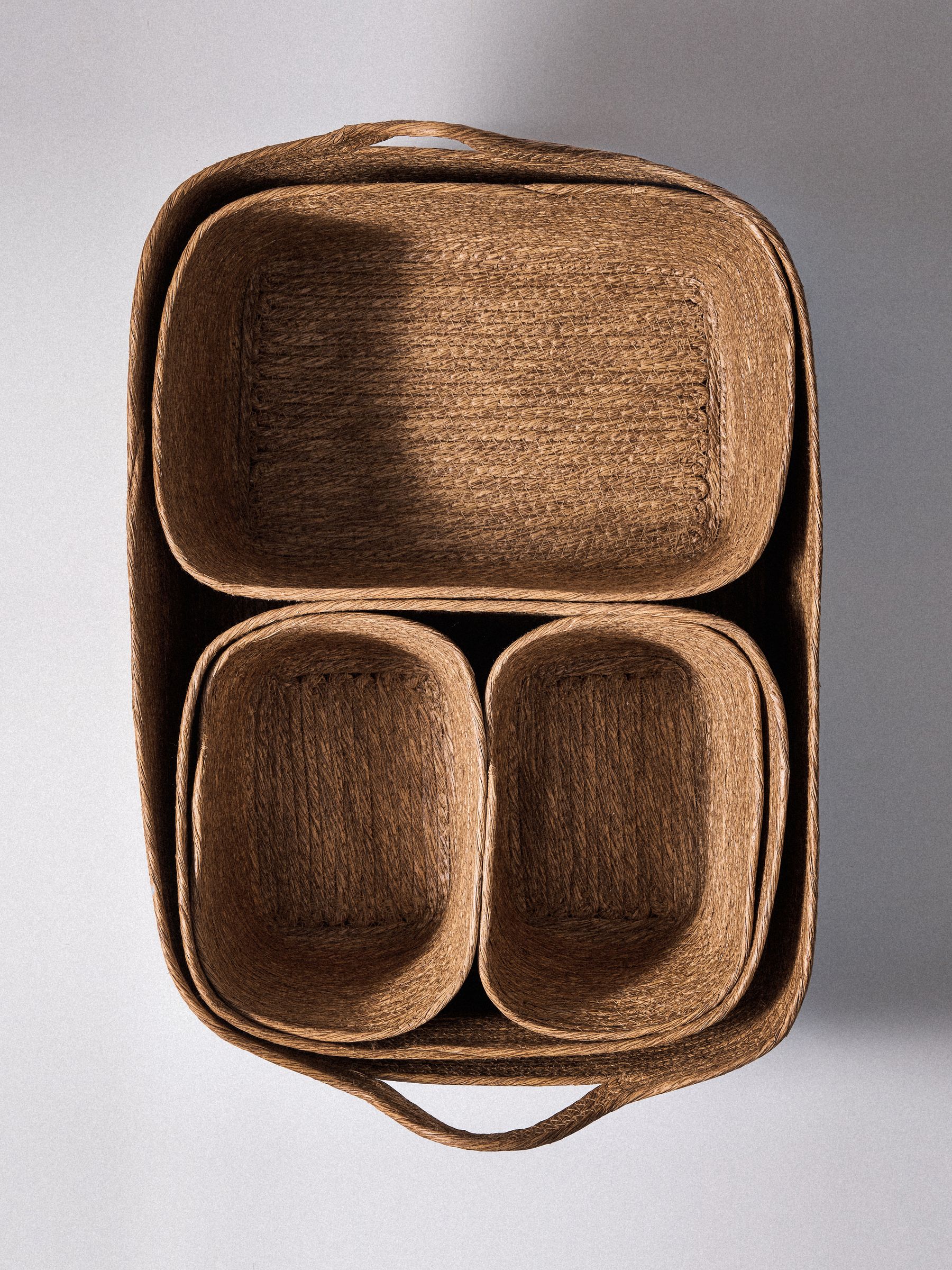 The Set 5 Pack Natural Low Rectangular Baskets - Image 6 of 7