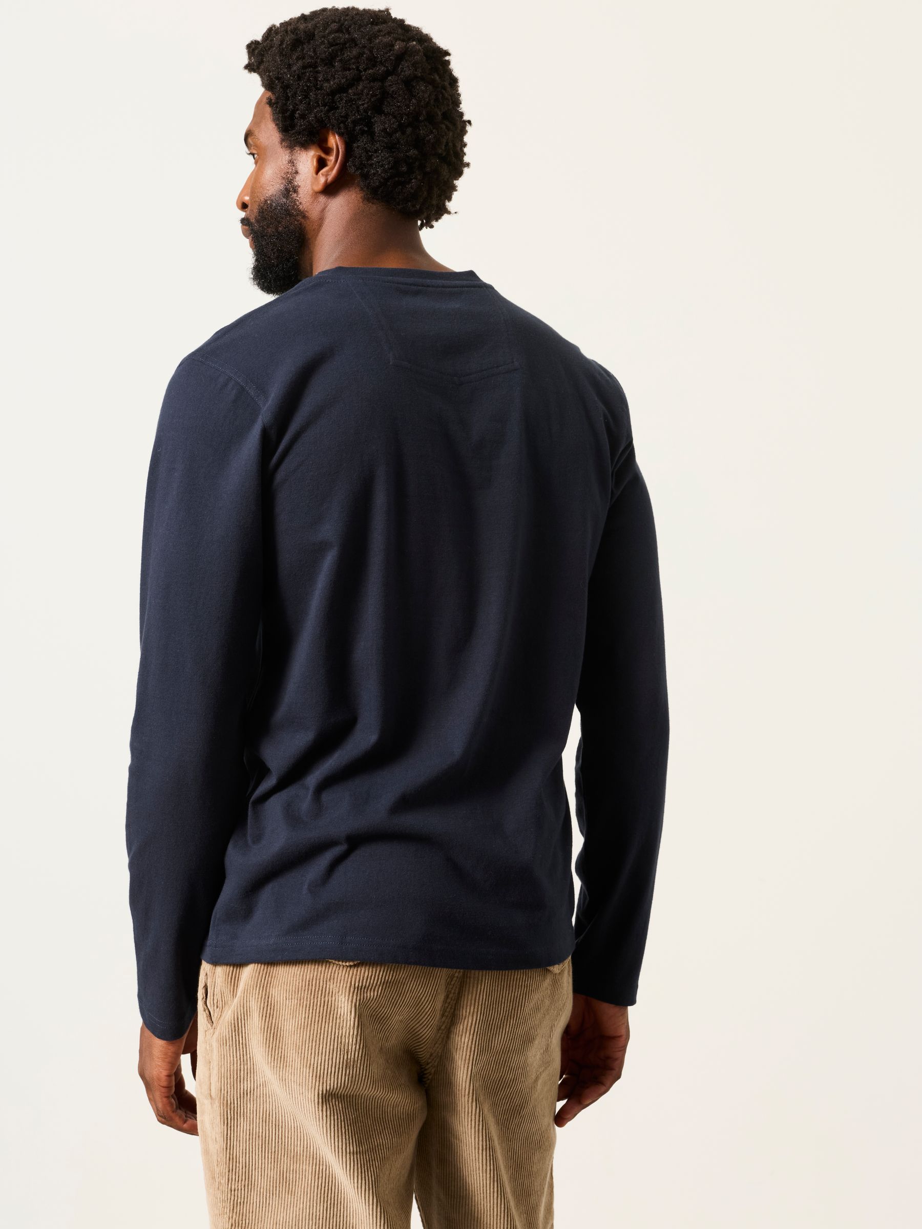 3 Pack Navy/Green/Burgundy Long Sleeve Henley T-Shirt - Image 3 of 8