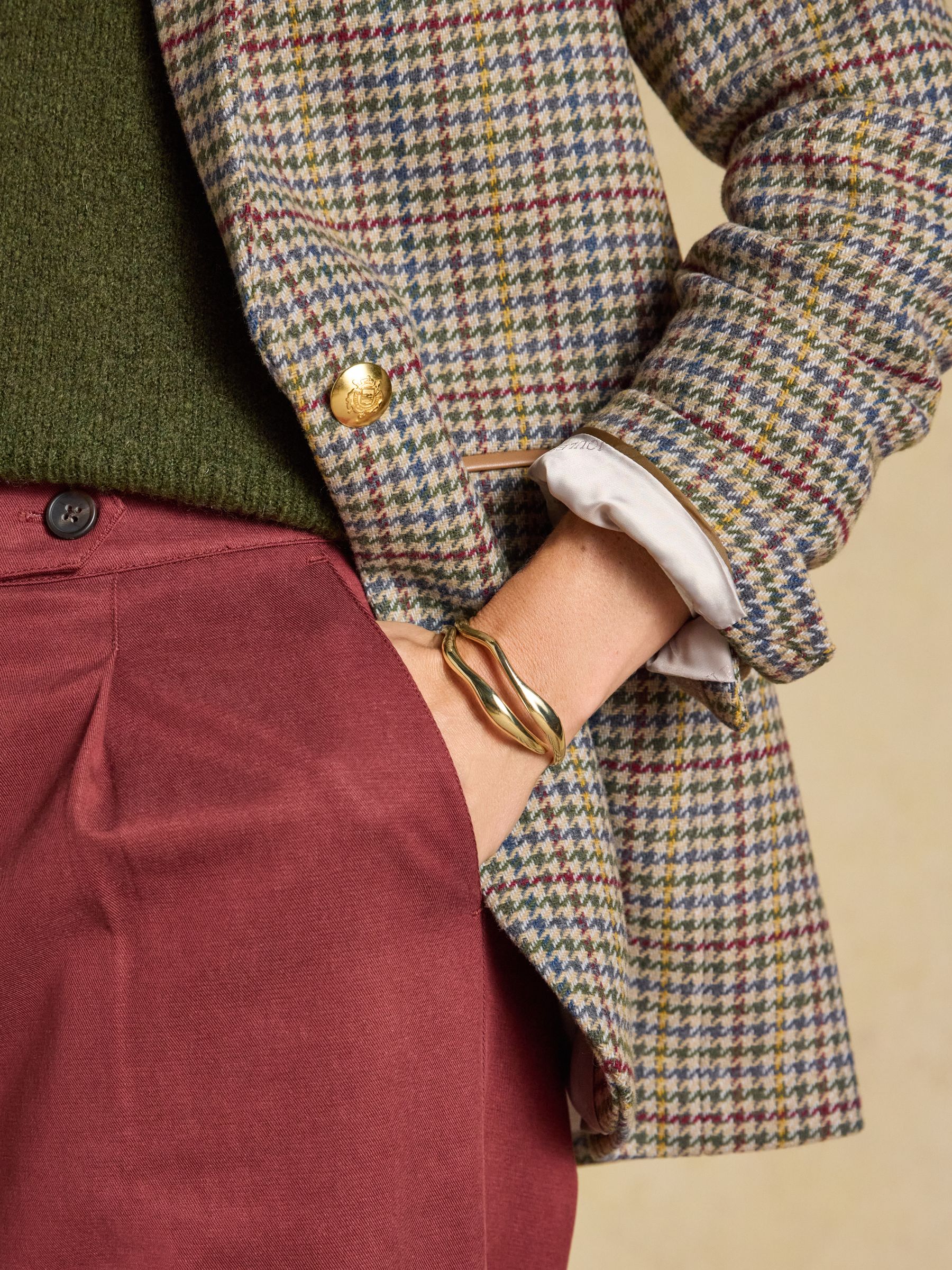 Hackmore Check Relaxed Fit Tweed Blazer With Wool - Image 4 of 10
