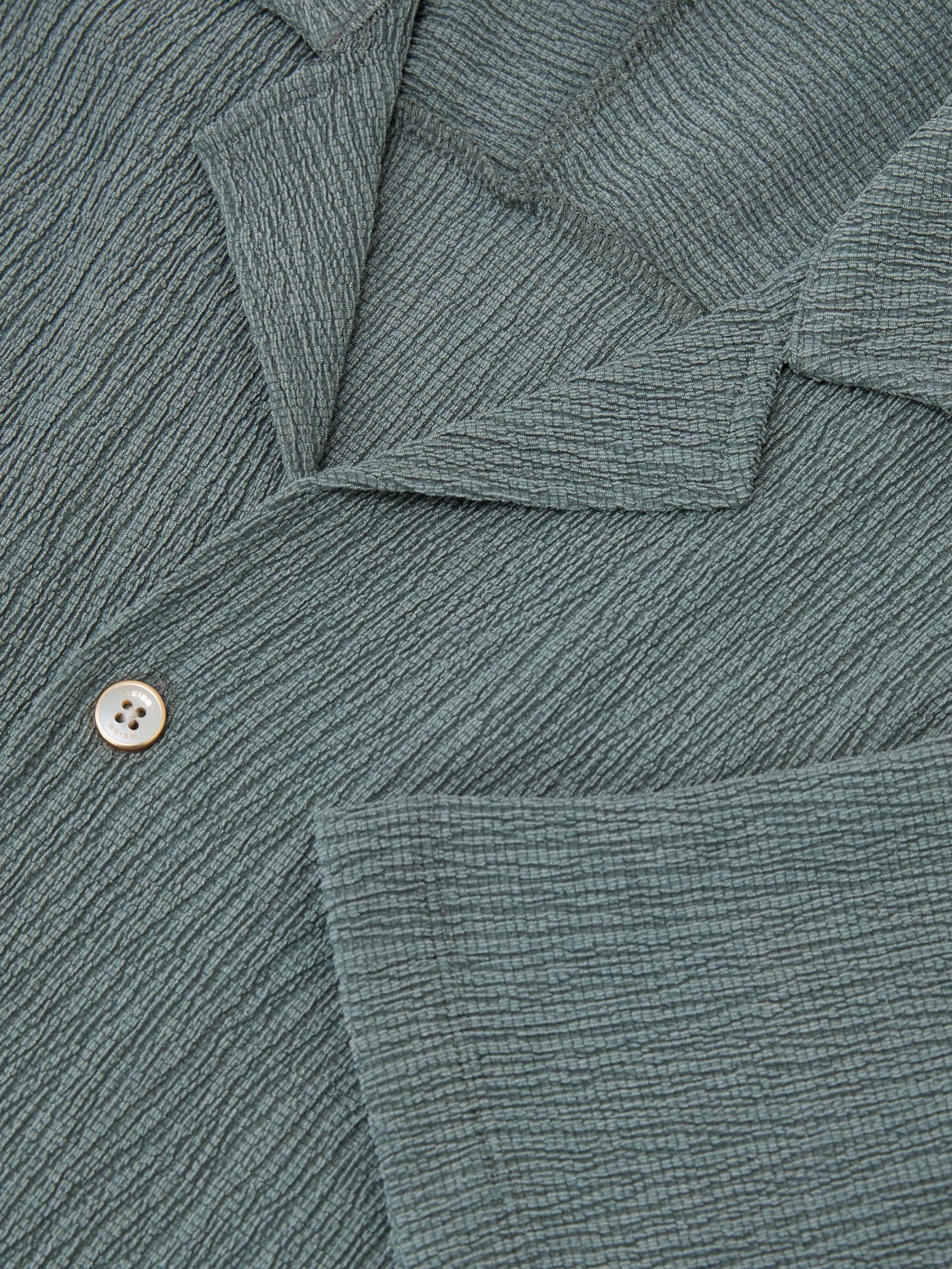 Textured Raglan Cuban-Collar Shirt in Dark Sage - image 4