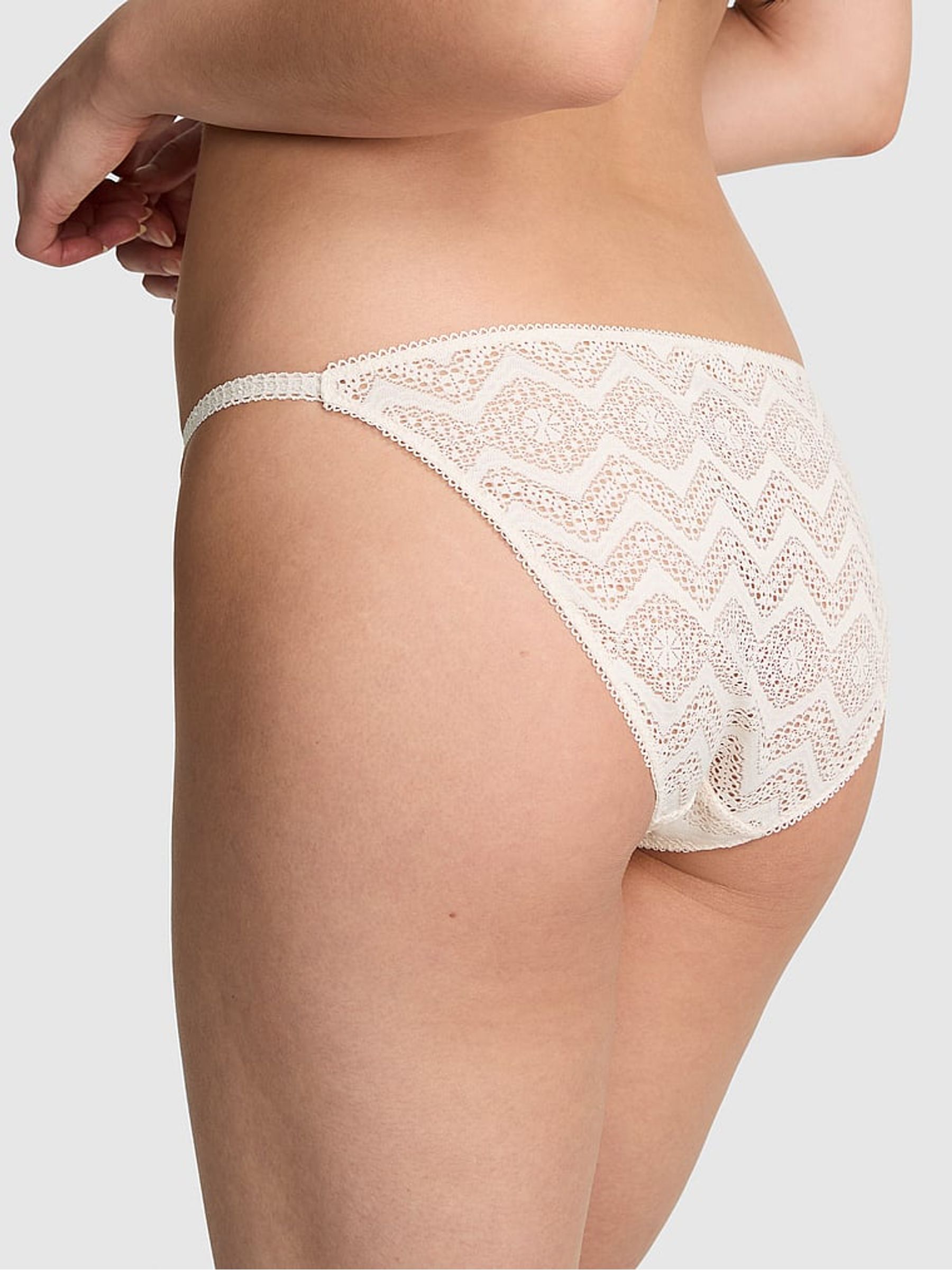 Coconut White String Bikini Crochet Lace Knickers - Image 2 of 2
