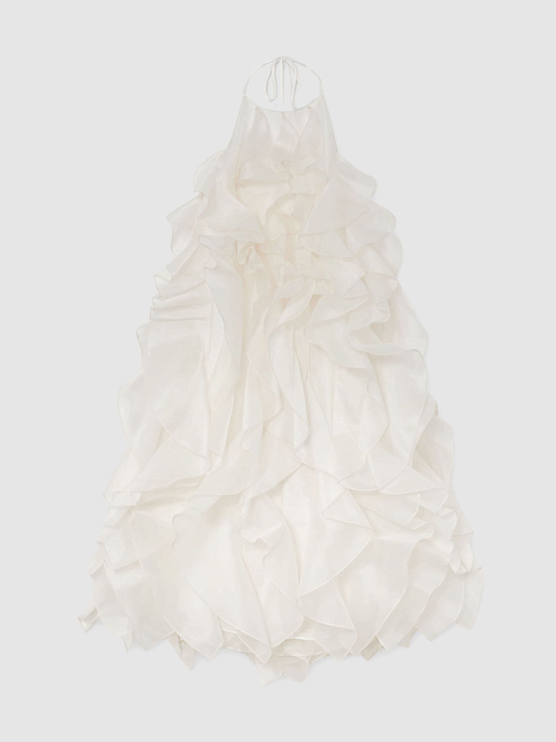 Atelier Off White Silk-Organza Ruffle Mini Dress in Off White - Image 2 of 8