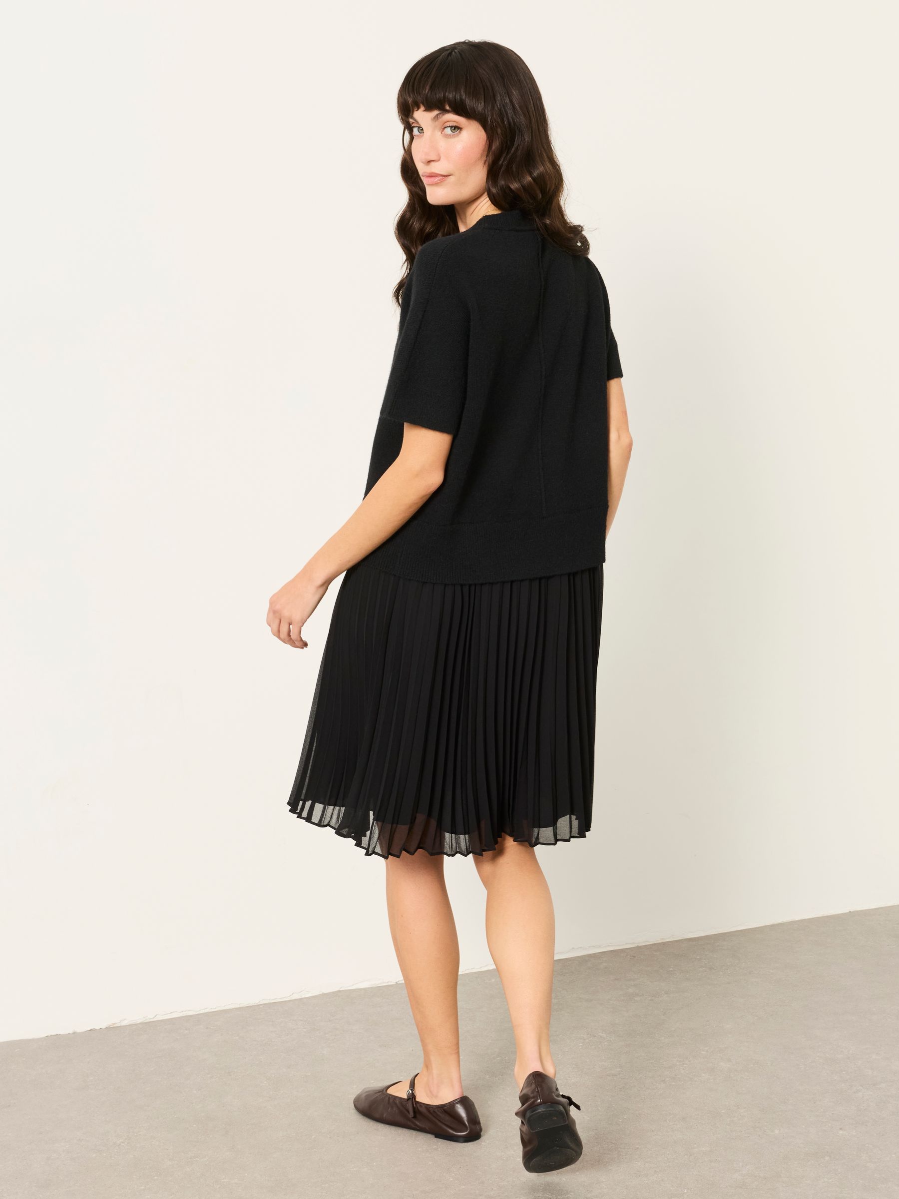 Susie Black Petite Double Layer Knitted Top Mini Dress - Image 2 of 6 Susie Black Petite Double Layer Knitted Top Mini Dress - Image 2 of 6