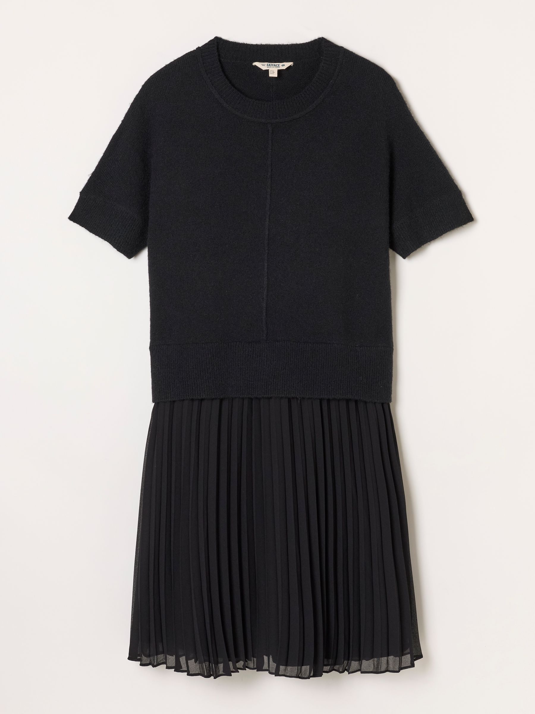 Susie Black Petite Double Layer Knitted Top Mini Dress - Image 6 of 6 Susie Black Petite Double Layer Knitted Top Mini Dress - Image 6 of 6