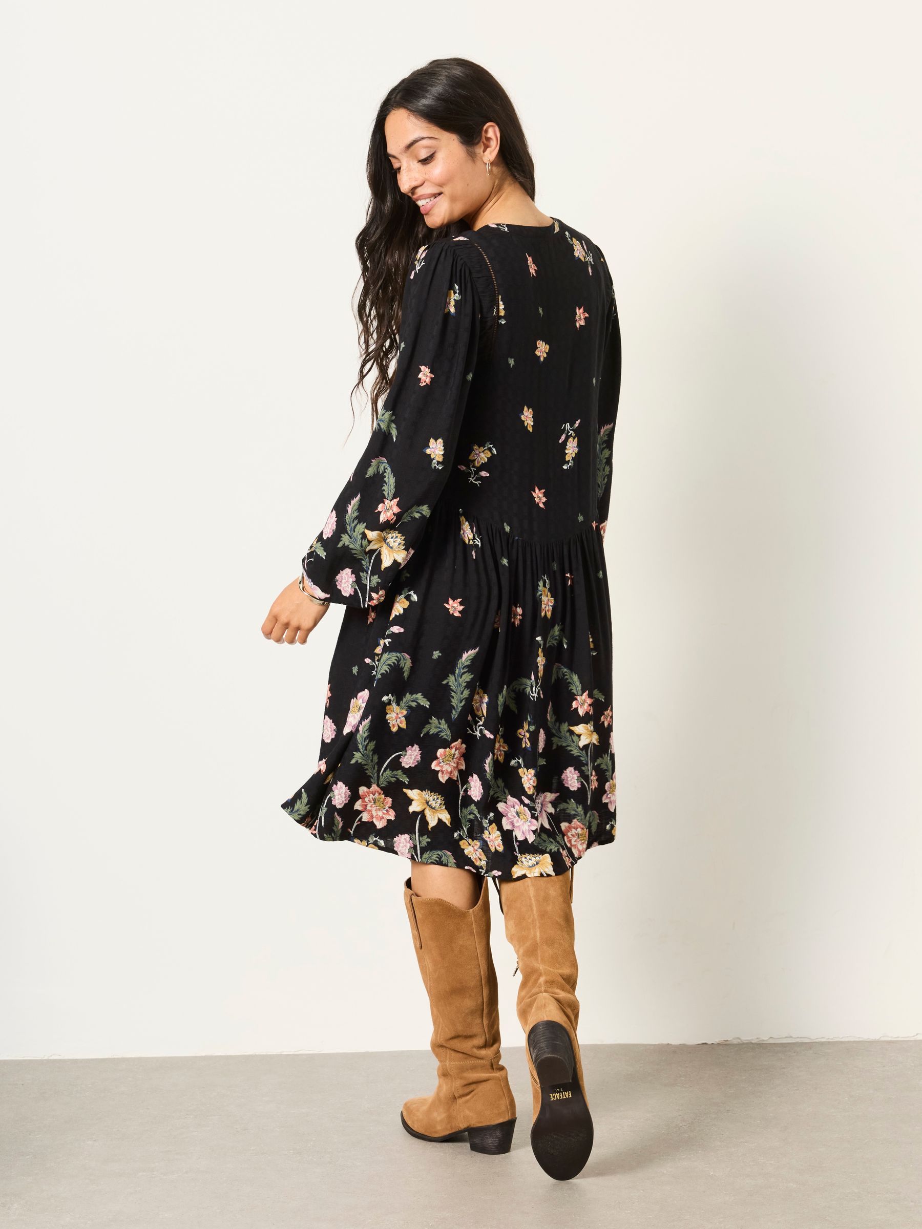 Lara Black Furnishing Floral Petite Dress - Image 2 of 6