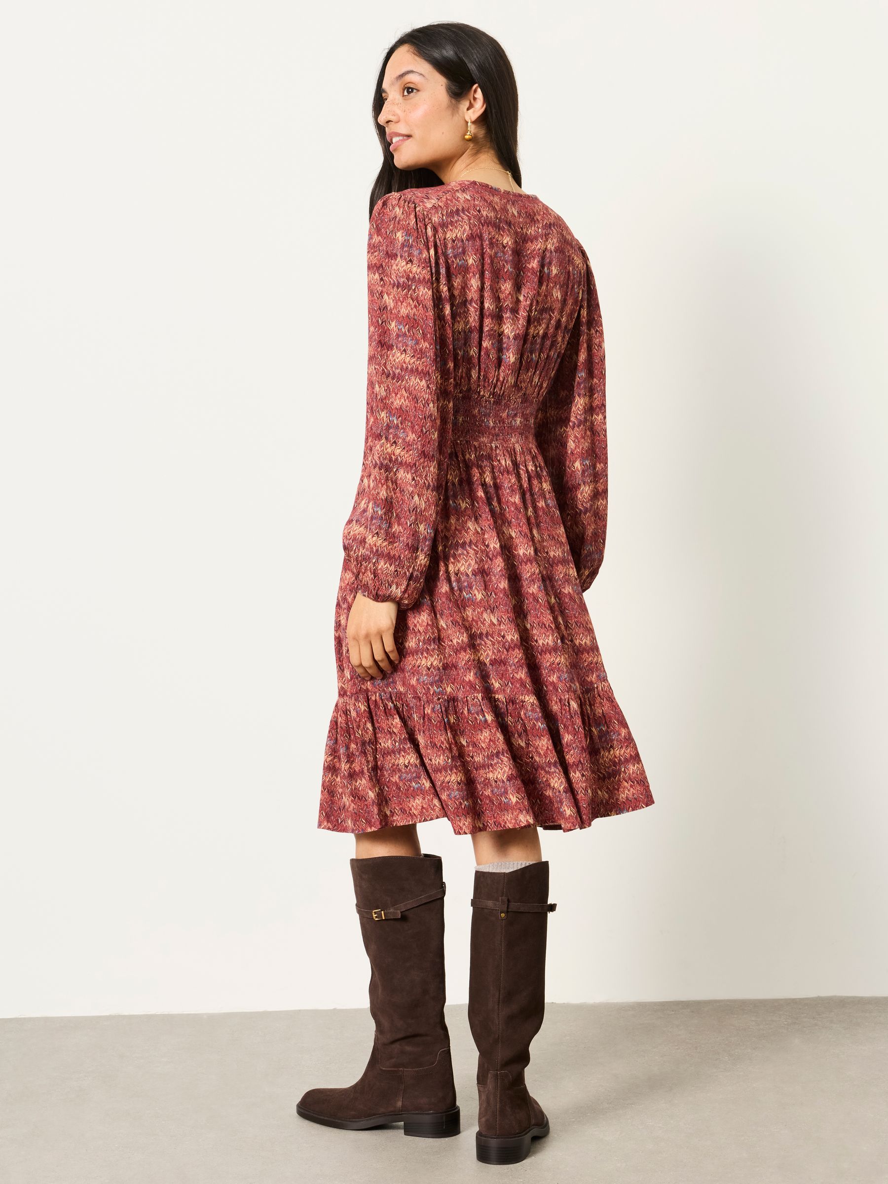 Eden Dark Purple Marble Petite Jacquard Mini Dress - Image 2 of 5